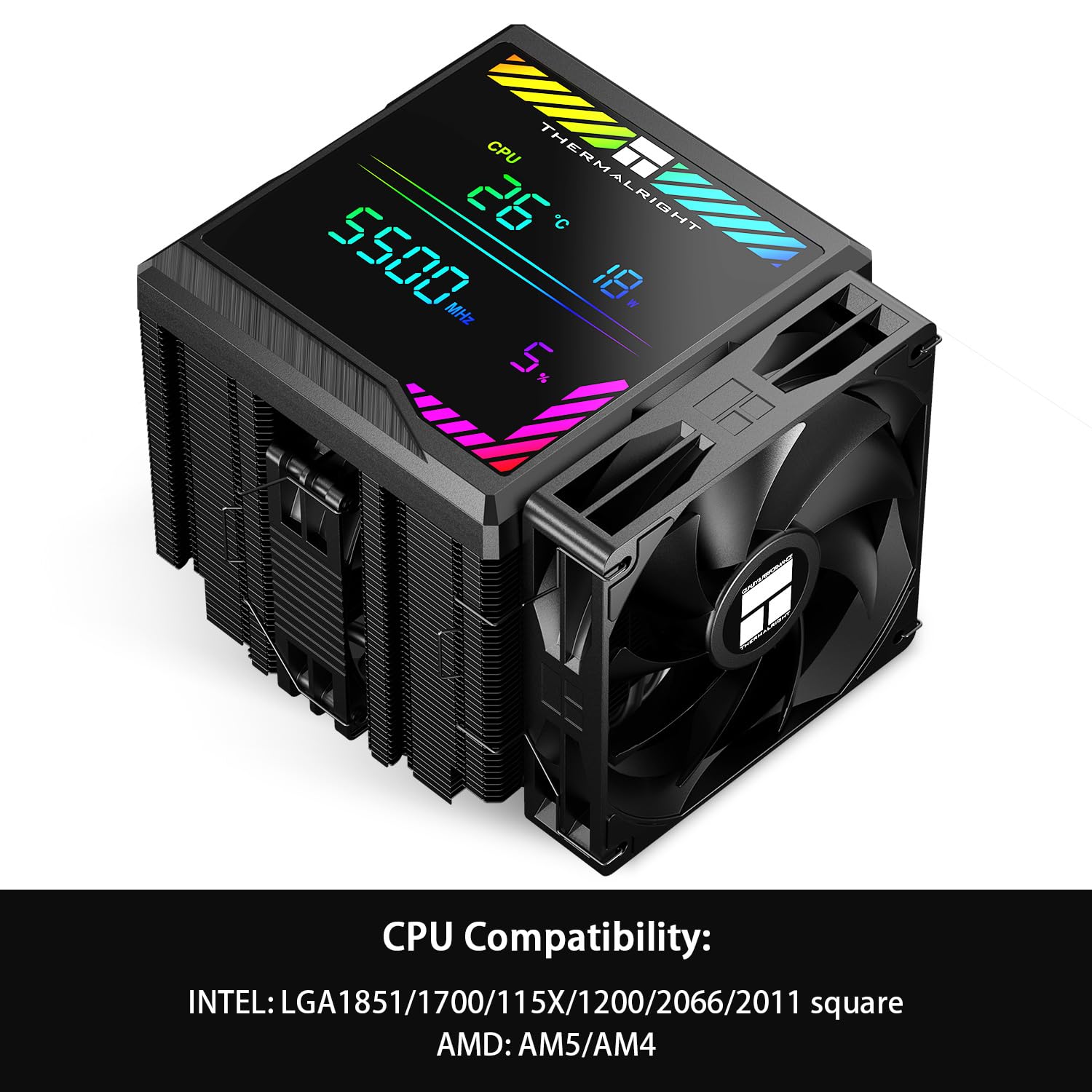 ENFRIADOR DE CPU THERMALRIGHT PEERLESS ASSASSIN 140 DIGITAL BLACK CON PANTALLA DIGITAL - 3