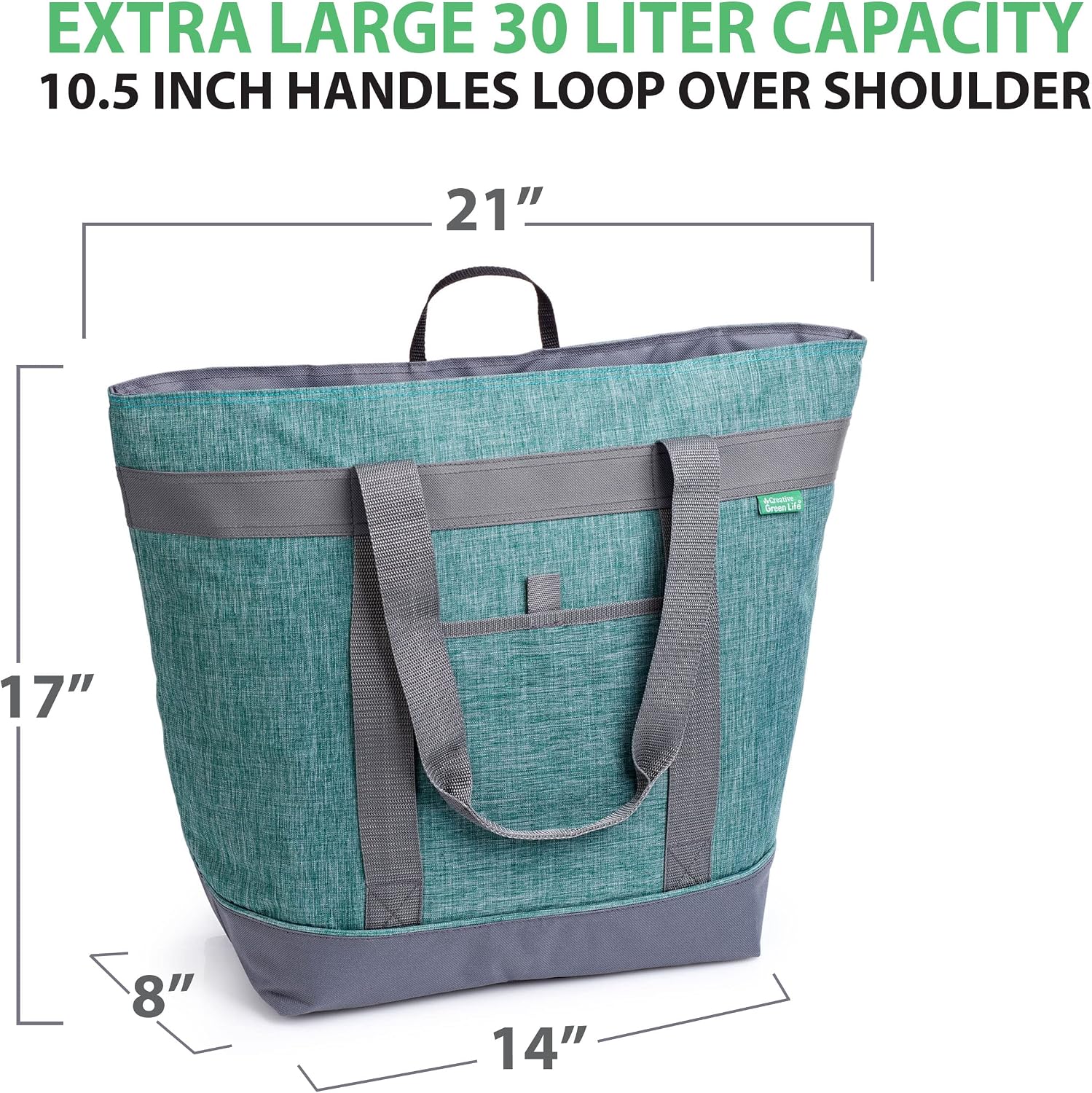 BOLSO TÉRMICO JUMBO CREATIVE GREEN LIFE 30 L VERDE - 2