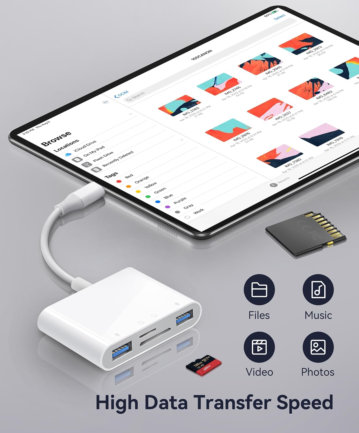 LECTOR DE TARJETAS SD USB C WNXSLOAD 4 EN 1 CON RANURAS DUALES Y PUERTOS USB PARA MAC, IPAD Y IPHONE 15 PRO - 3