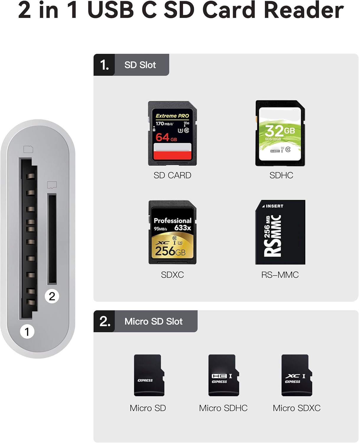 LECTOR DE TARJETAS SD USB C WNXSLOAD CON RANURAS SD Y MICROSD PARA IPHONE 15 16 Y MACBOOK - 2