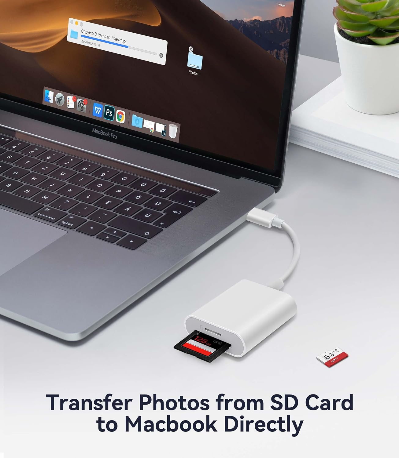 LECTOR DE TARJETAS SD USB C WNXSLOAD CON RANURAS SD Y MICROSD PARA IPHONE 15 16 Y MACBOOK - 4