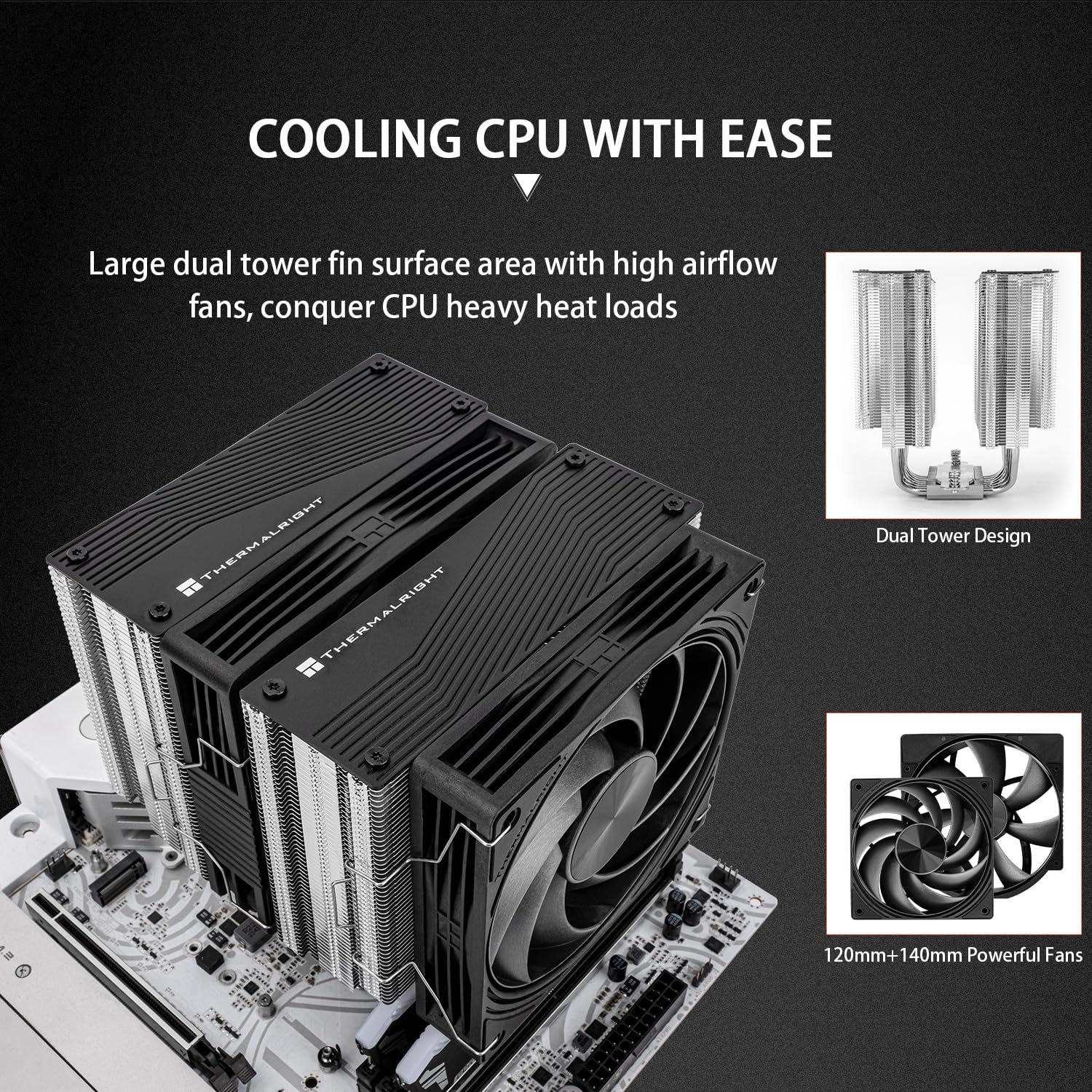 ENFRIADOR DE CPU THERMALRIGHT PHANTOM SPIRIT 140 CON 7 HEAT PIPES - 4