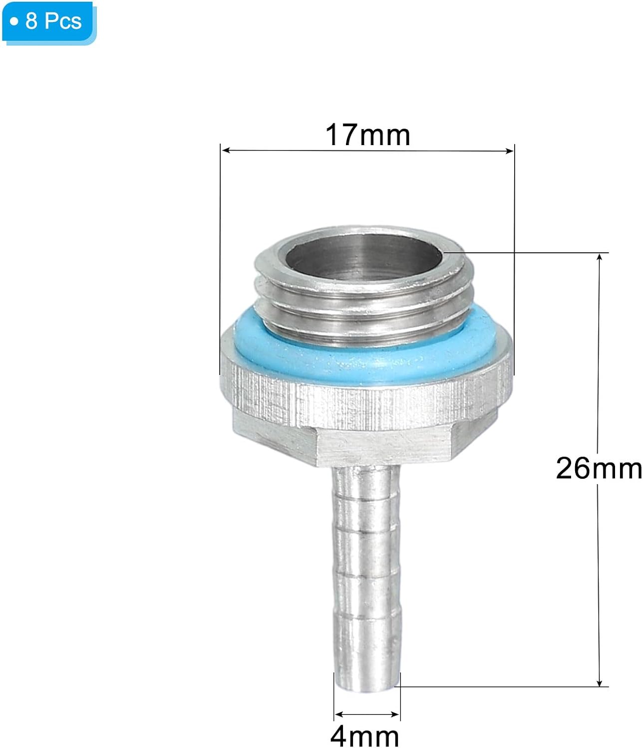 CONECTORES PARA REFRIGERACIÓN LÍQUIDA UXCELL G1/4 CON BOQUILLA 4MM OD PACK 8 - 2