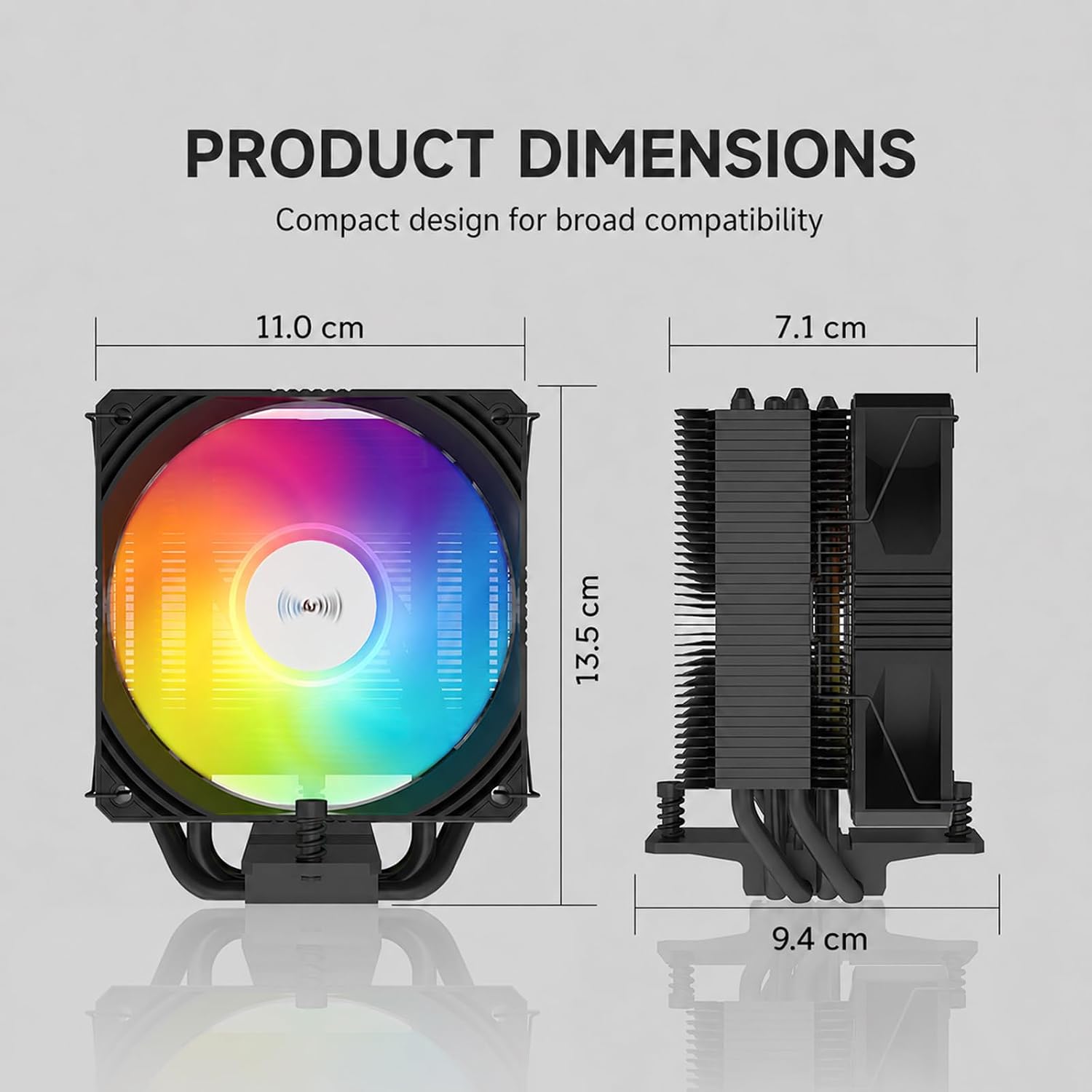 ENFRIADOR DE CPU PROARTIST X400 MAX ARGB 110MM PWM PARA AM5 LGA1700 - 2
