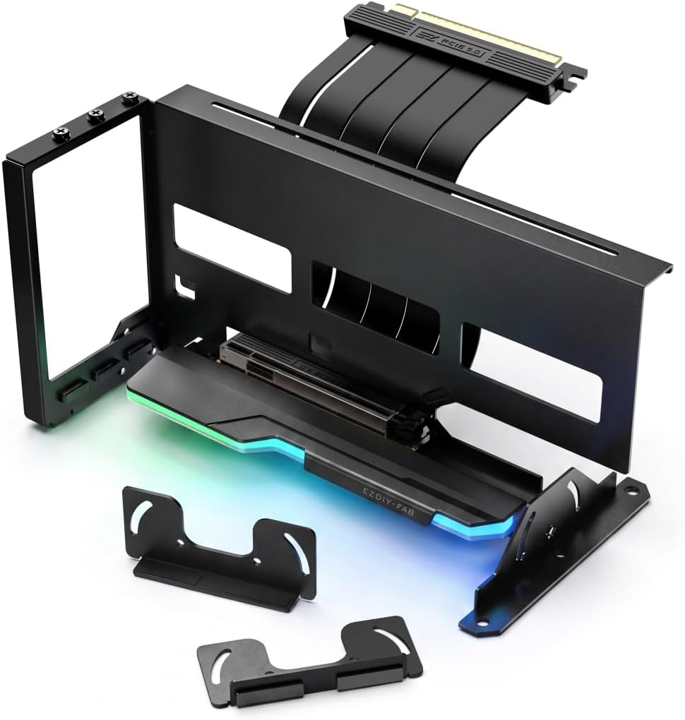 KIT DE MONTAJE VERTICAL PARA GPU EZDIY-FAB AH18 PCIE 5.0 ARGB NEGRO - 1