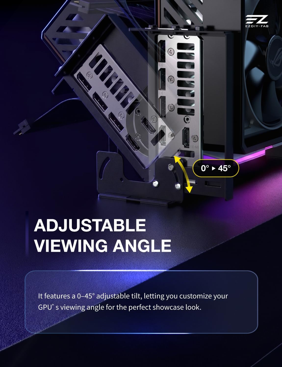 KIT DE MONTAJE VERTICAL PARA GPU EZDIY-FAB AH18 PCIE 5.0 ARGB NEGRO - 4