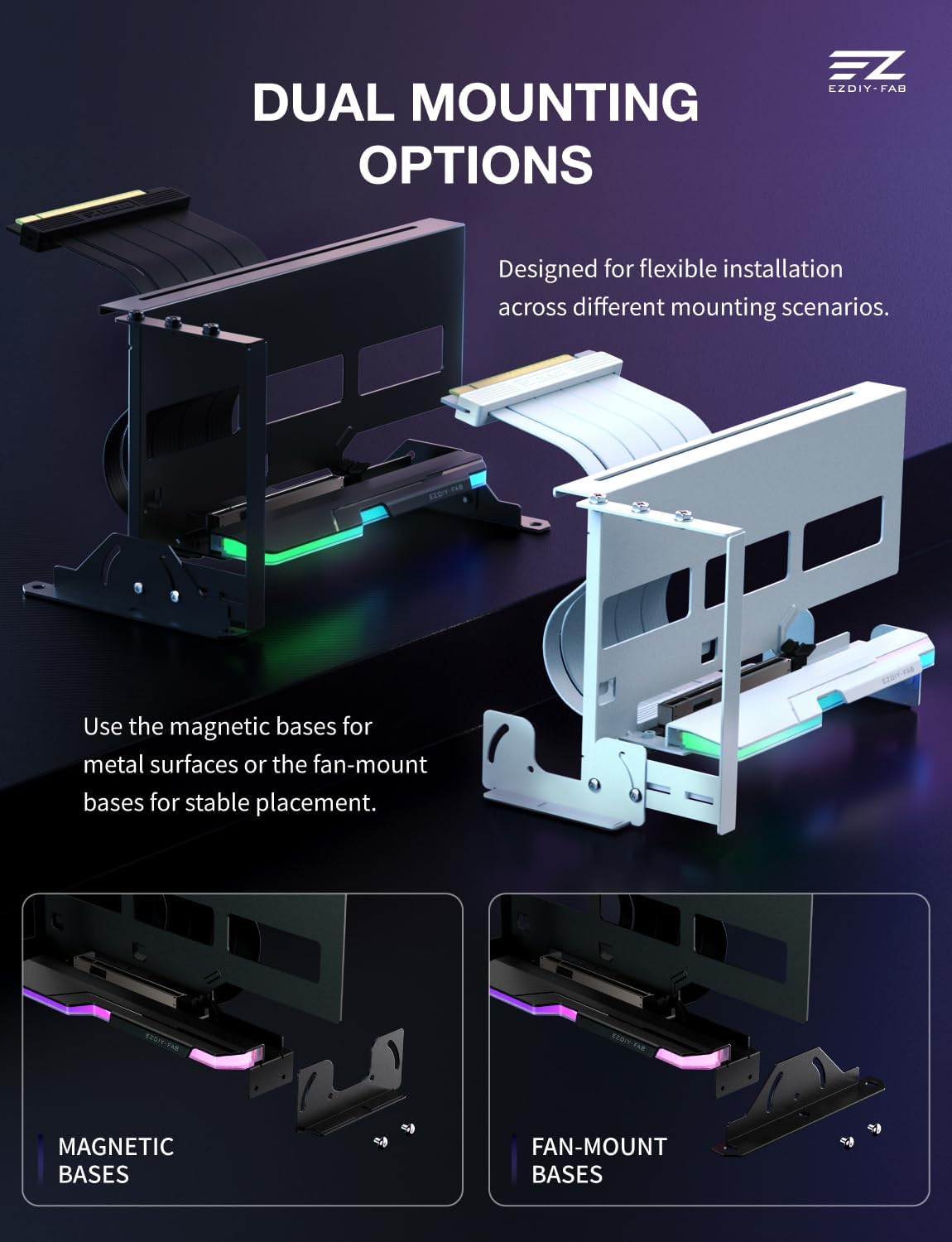 KIT DE MONTAJE VERTICAL PARA GPU EZDIY-FAB AH18 PCIE 5.0 ARGB NEGRO - 5