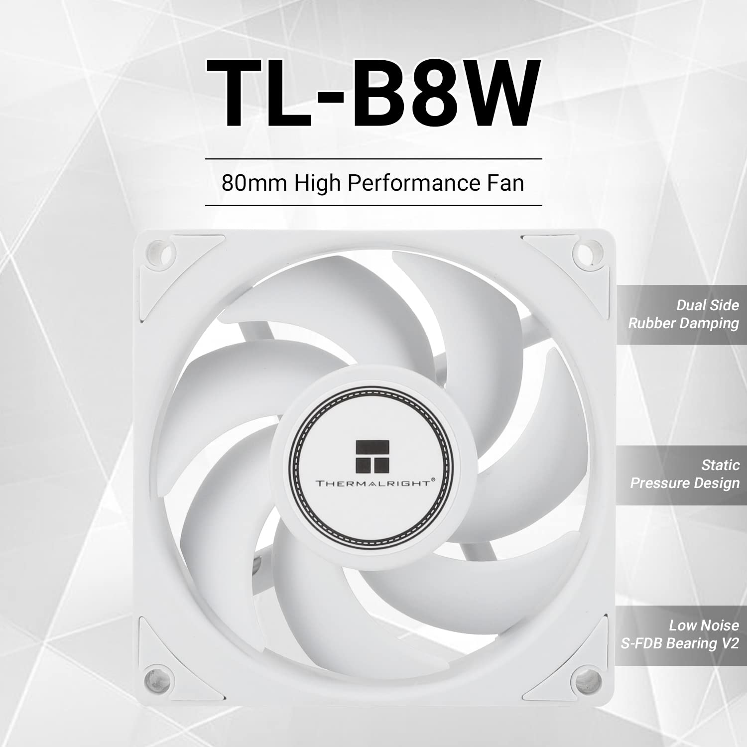 COOLER PARA CPU THERMALRIGHT TL-B8W 80MM BLANCO 2200RPM - 2