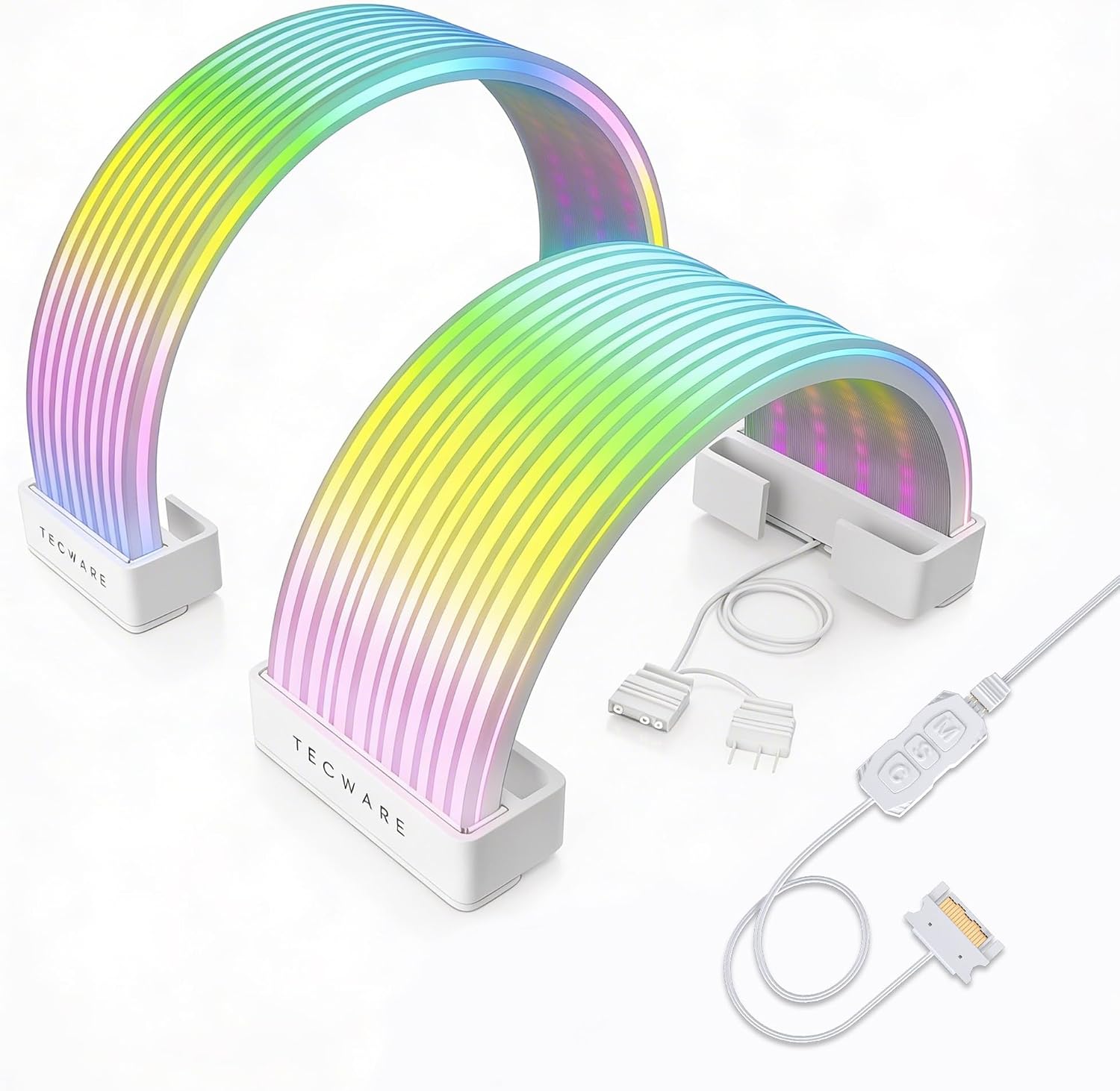 KIT DE CUBIERTAS PARA CABLES TECWARE FLEX RGB COMPATIBLE CON MOTHERBOARD 24 PINES Y GPU 8/16 PINES BLANCO - 1