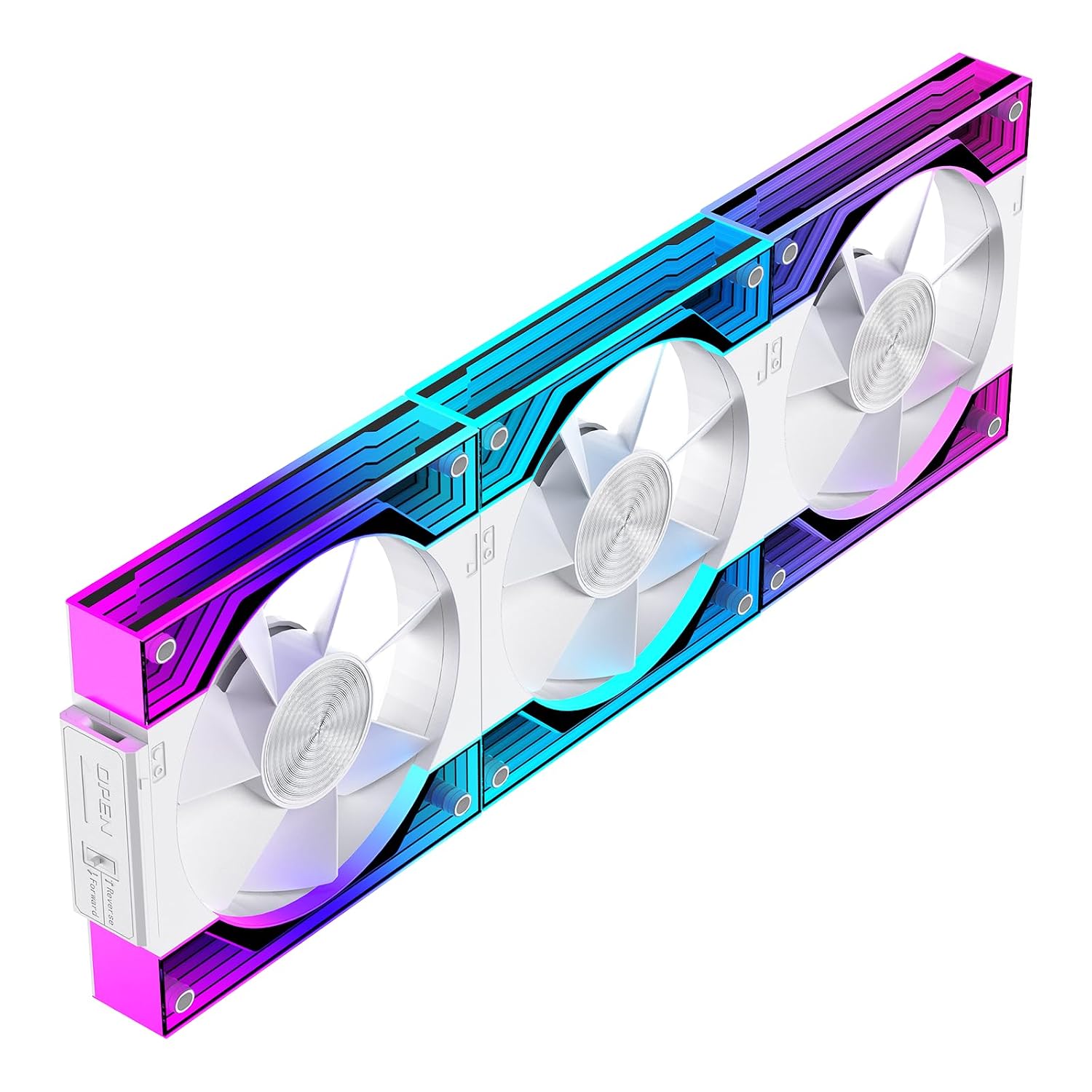 VENTILADOR PARA PC JUNGLE LEOPARD INTERSTELLAR V3 120MM RGB PWM TRIPLE PACK BLANCO - 1