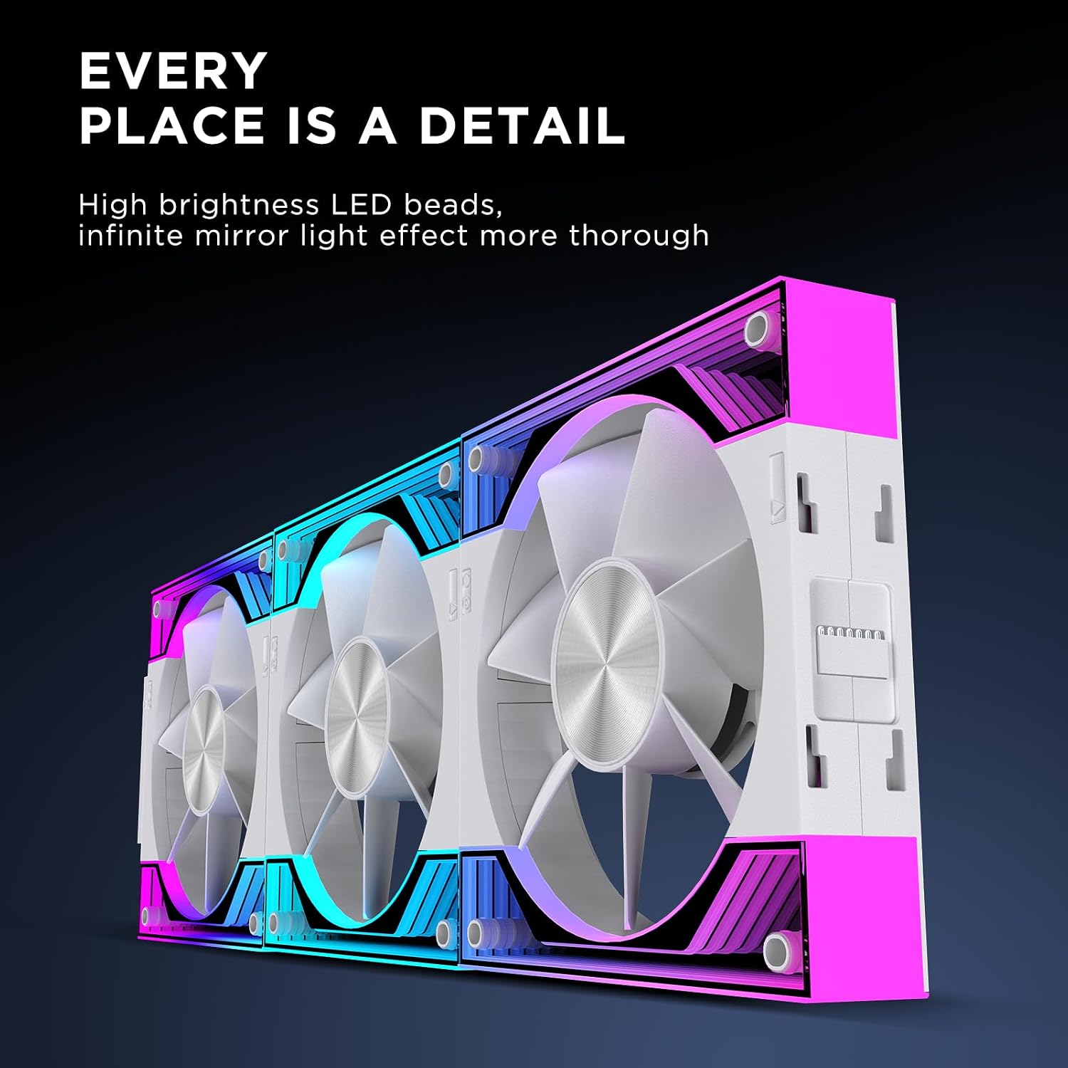 VENTILADOR PARA PC JUNGLE LEOPARD INTERSTELLAR V3 120MM RGB PWM TRIPLE PACK BLANCO - 3