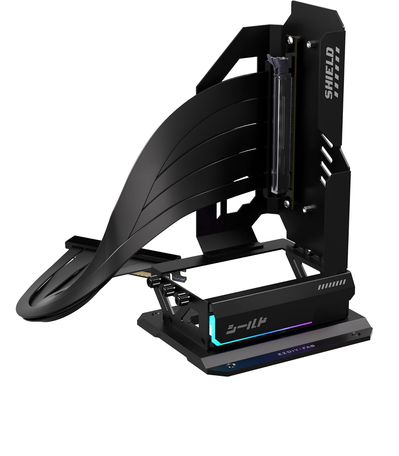 SOPORTE VERTICAL PARA GPU EZDIY-FAB SHIELD ARGB CON CABLE RISER PCIE 5.0 400MM NEGRO - 1