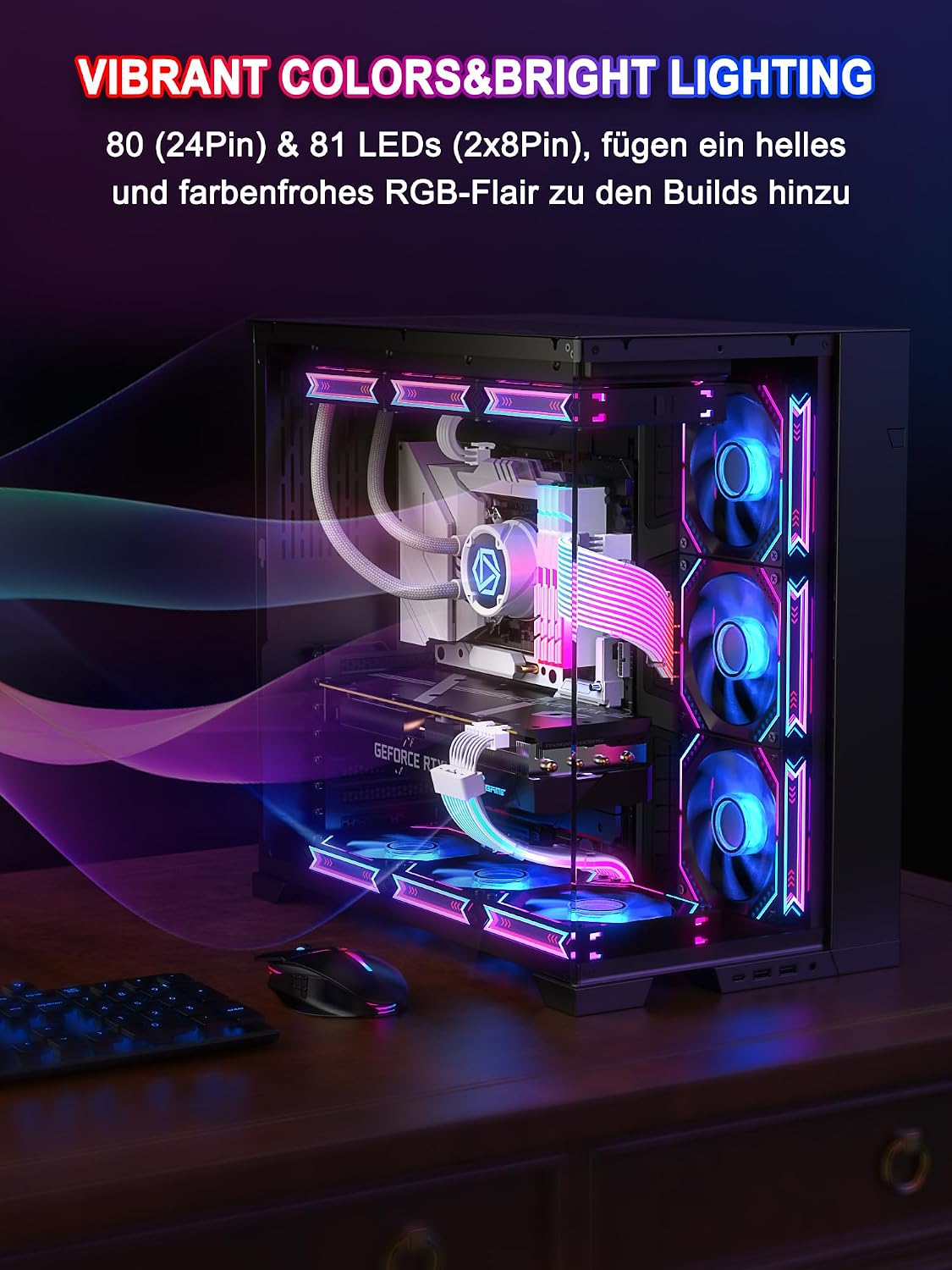 CABLE DE EXTENSIÓN RGB SIRLYR PSU CON 24 PINES ATX Y 2×8 PINES PCIE - 5