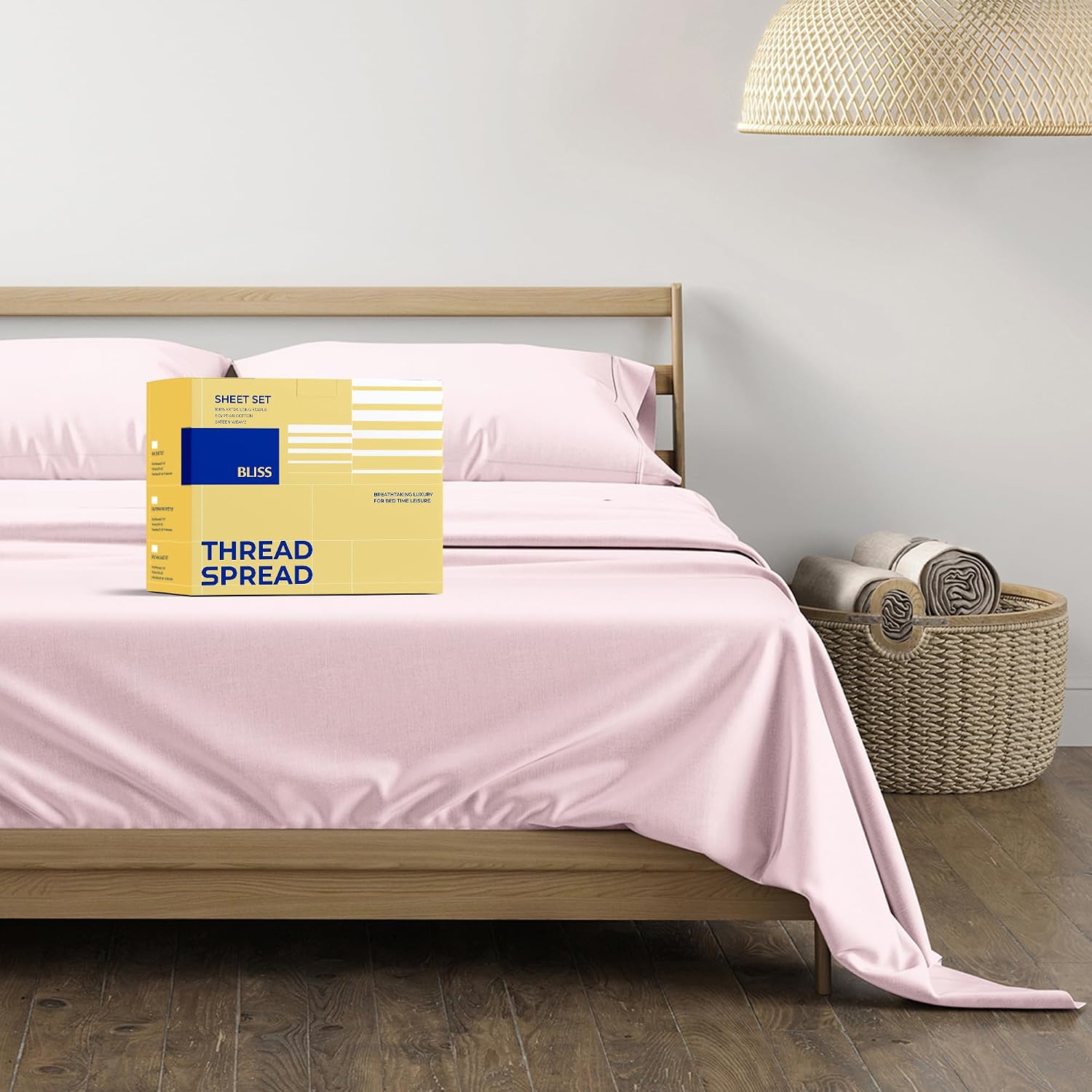 JUEGO DE SÁBANAS THREAD SPREAD EGYPTIAN COTTON KING SIZE 4 PIEZAS ROSADO - 1