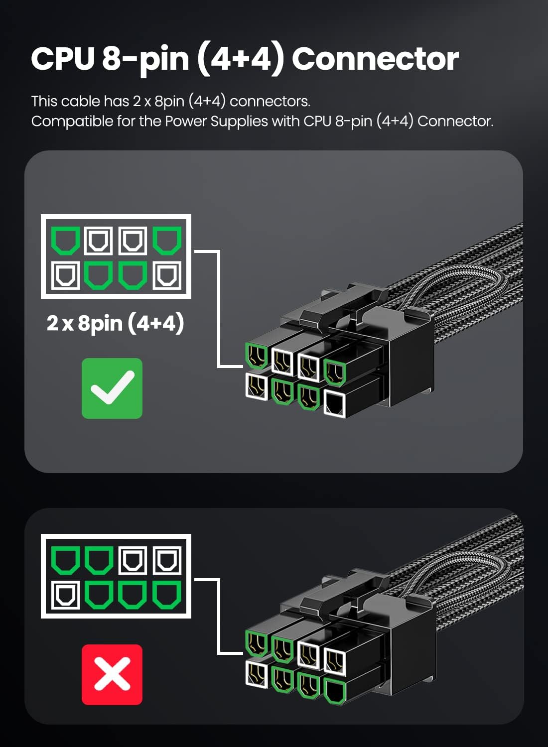 CABLE DE PODER PCIE 5.1 12VHPWR PARA GPU FASGEAR 600W 70CM - 4