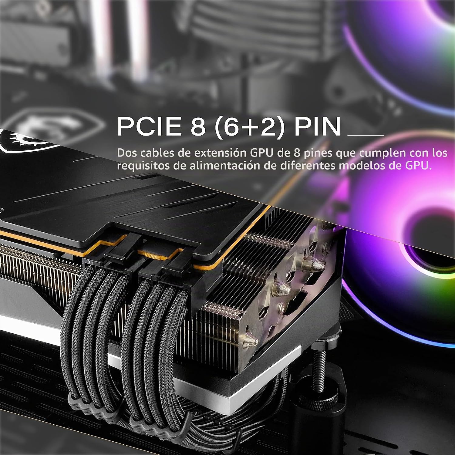 KIT DE EXTENSIÓN DE CABLE PSU EZDIY-FAB 18AWG ATX/EPS/PCIE 30CM NEGRO - 3