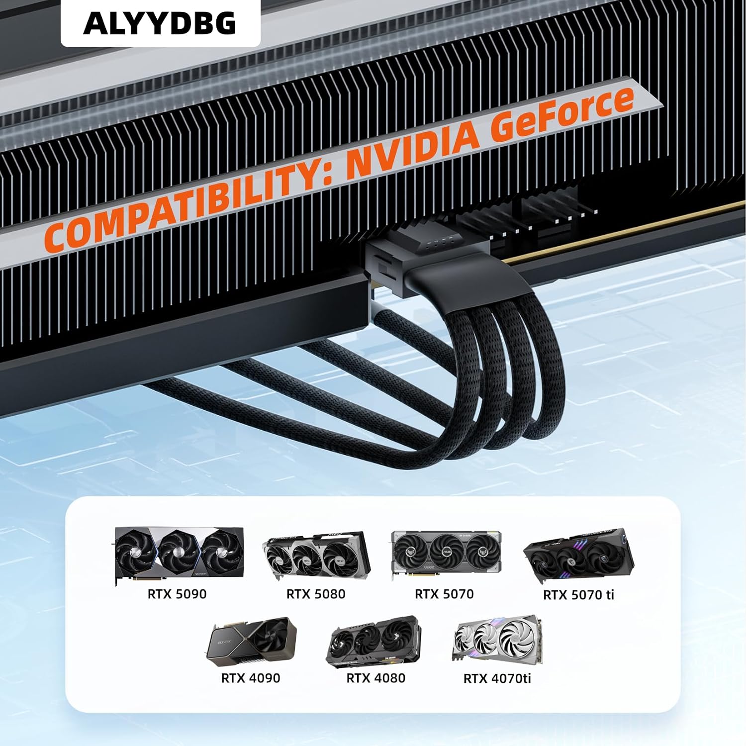 CABLE 12VHPWR ALYYDBG 600W 16 PINES MACHO A 4X8 PINES HEMBRA PARA GPU - 2