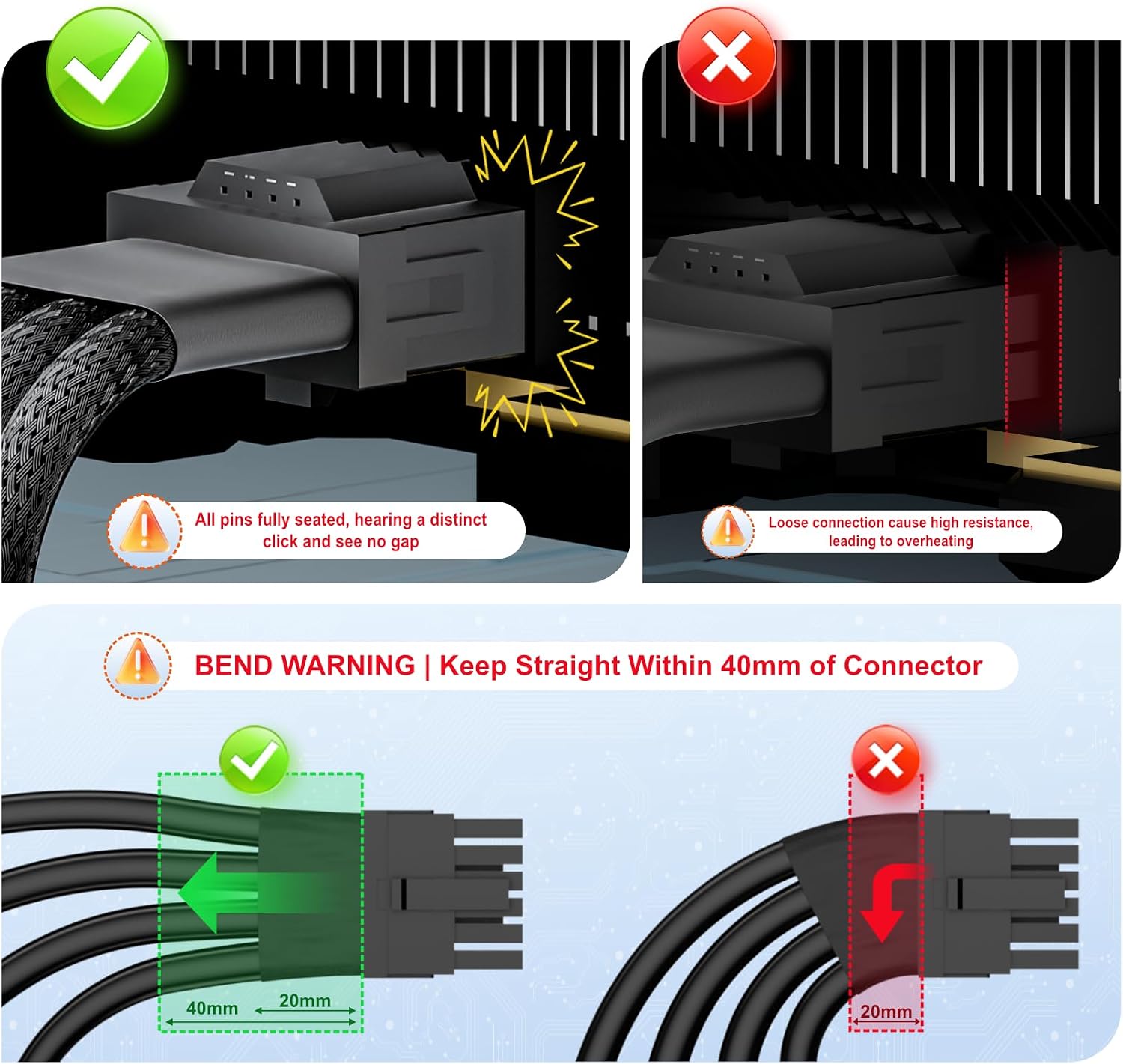 CABLE 12VHPWR ALYYDBG 600W 16 PINES MACHO A 4X8 PINES HEMBRA PARA GPU - 5
