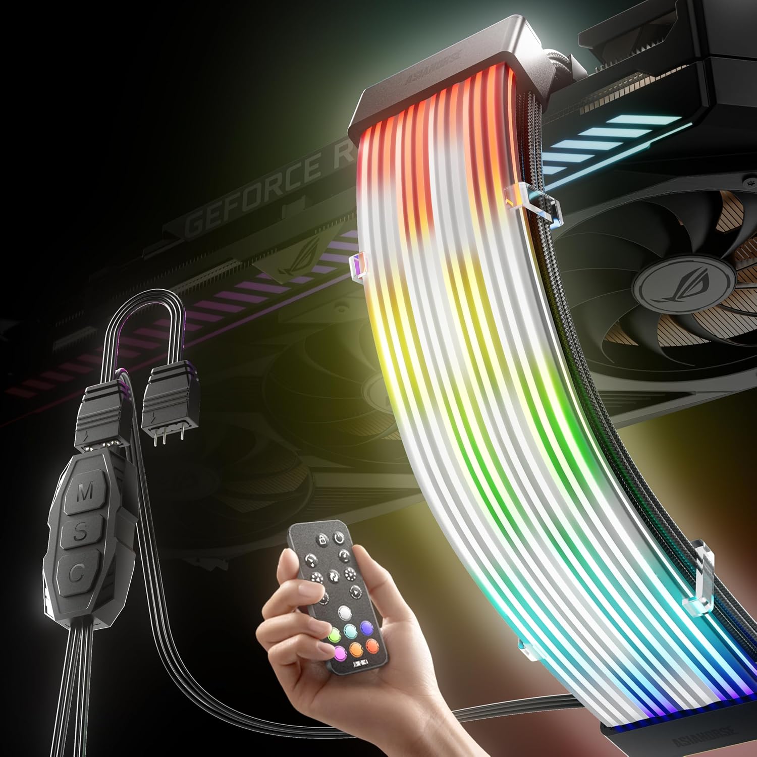COOLER INTERNO ASIAHORSE AURORA PRO RGB CON 108 LEDS DIRECCIONABLES PARA CABLES DE PODER - 1