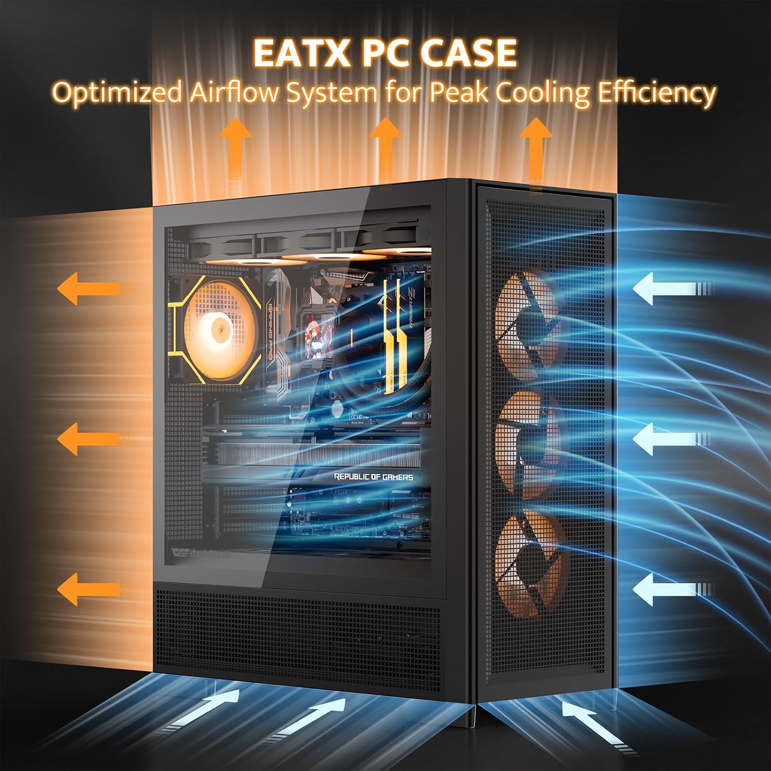 GABINETE PC FULL TOWER DARKFLASH AIR NOVA E-ATX NEGRO - 2