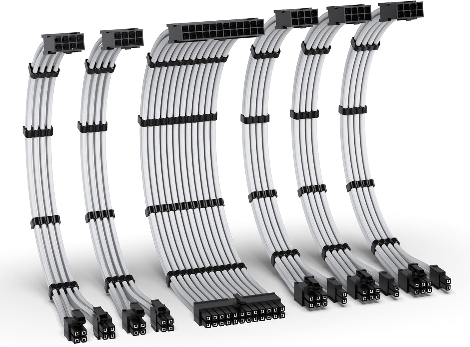 KIT DE EXTENSIÓN DE FUENTE DE PODER EZDIY-FAB 16AWG 300MM 24 PINES/2XEPS/3XPCIE BLANCO - 1
