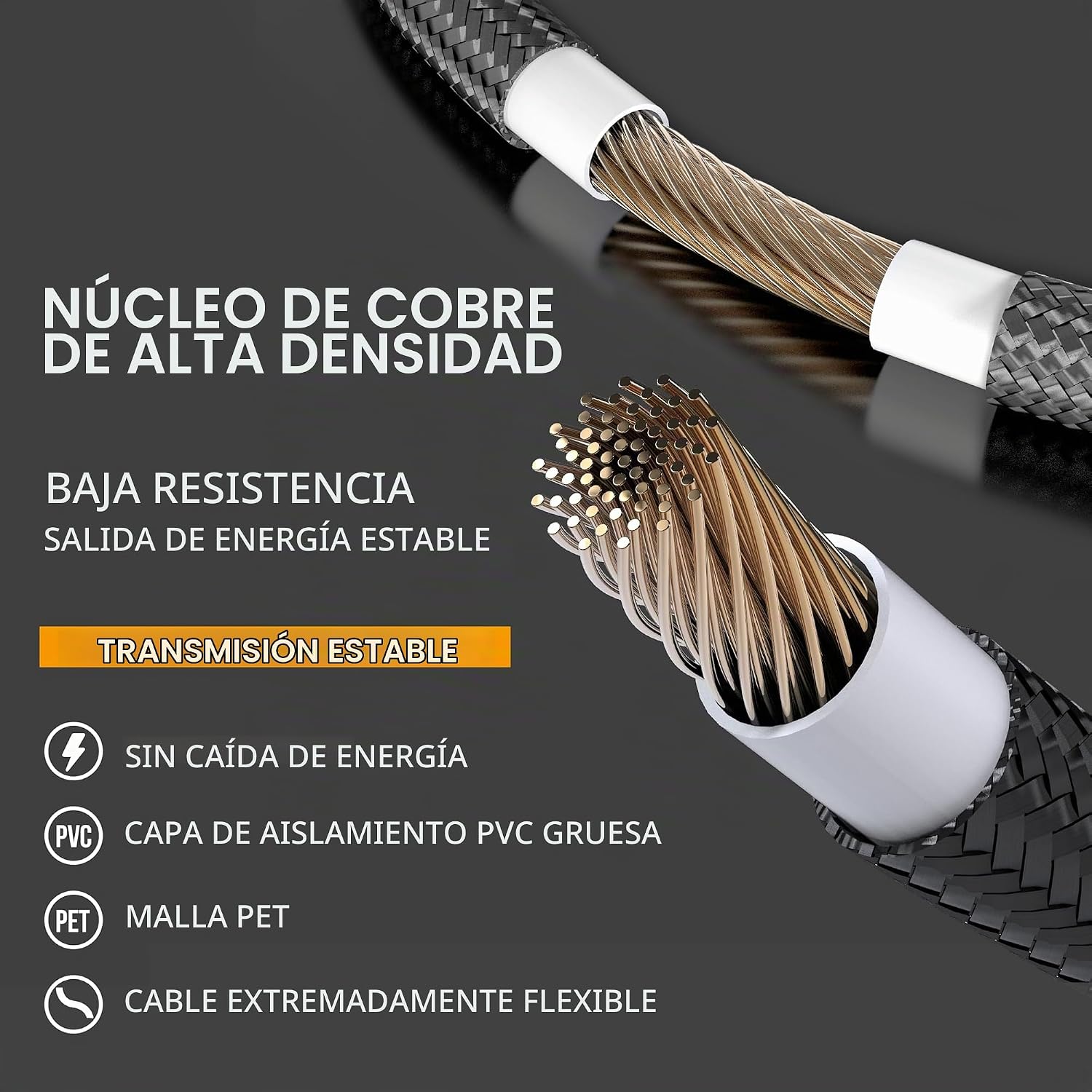 KIT DE EXTENSIÓN DE CABLES PSU EZDIY-FAB 18AWG ATX/EPS/PCIE 30CM NEGRO GRIS - 3