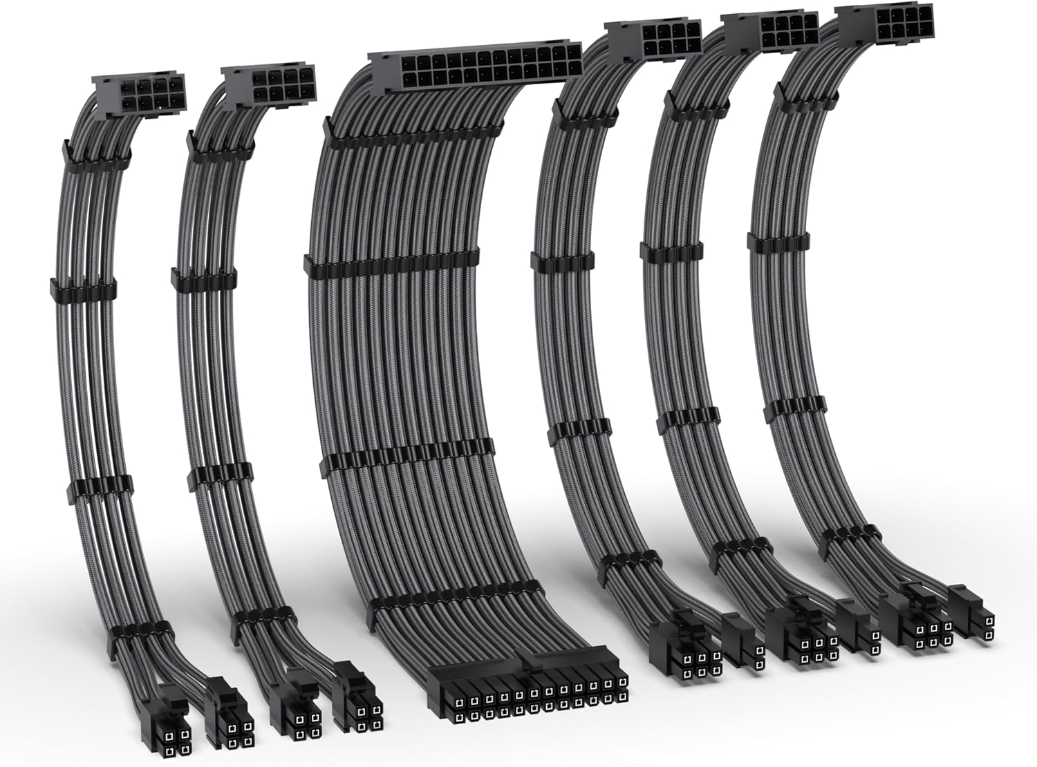 KIT DE EXTENSIÓN DE FUENTE DE PODER EZDIY-FAB 16AWG 300MM 24 PINES/2XEPS/3XPCIE CARBON - 1