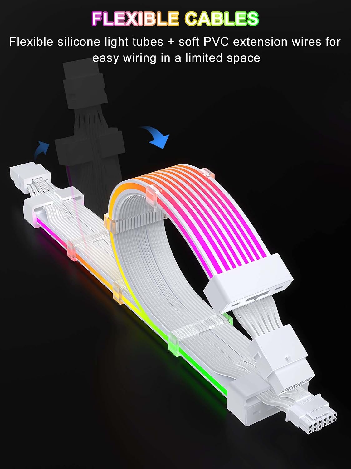 KIT DE EXTENSIÓN DE FUENTE DE PODER SIRLYR RGB 12VHPWR 24PIN Y 16 A 3×8 PIN PARA GPU - 3