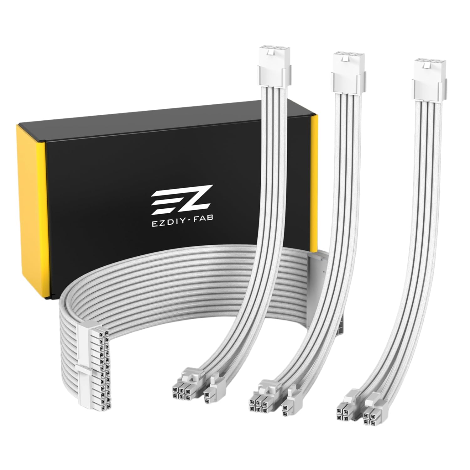 CABLE EXTENSOR PARA FUENTE DE PODER EZDIY-FAB 24PIN/8PIN A 6+2PIN/4+4PIN 30CM BLANCO - 1