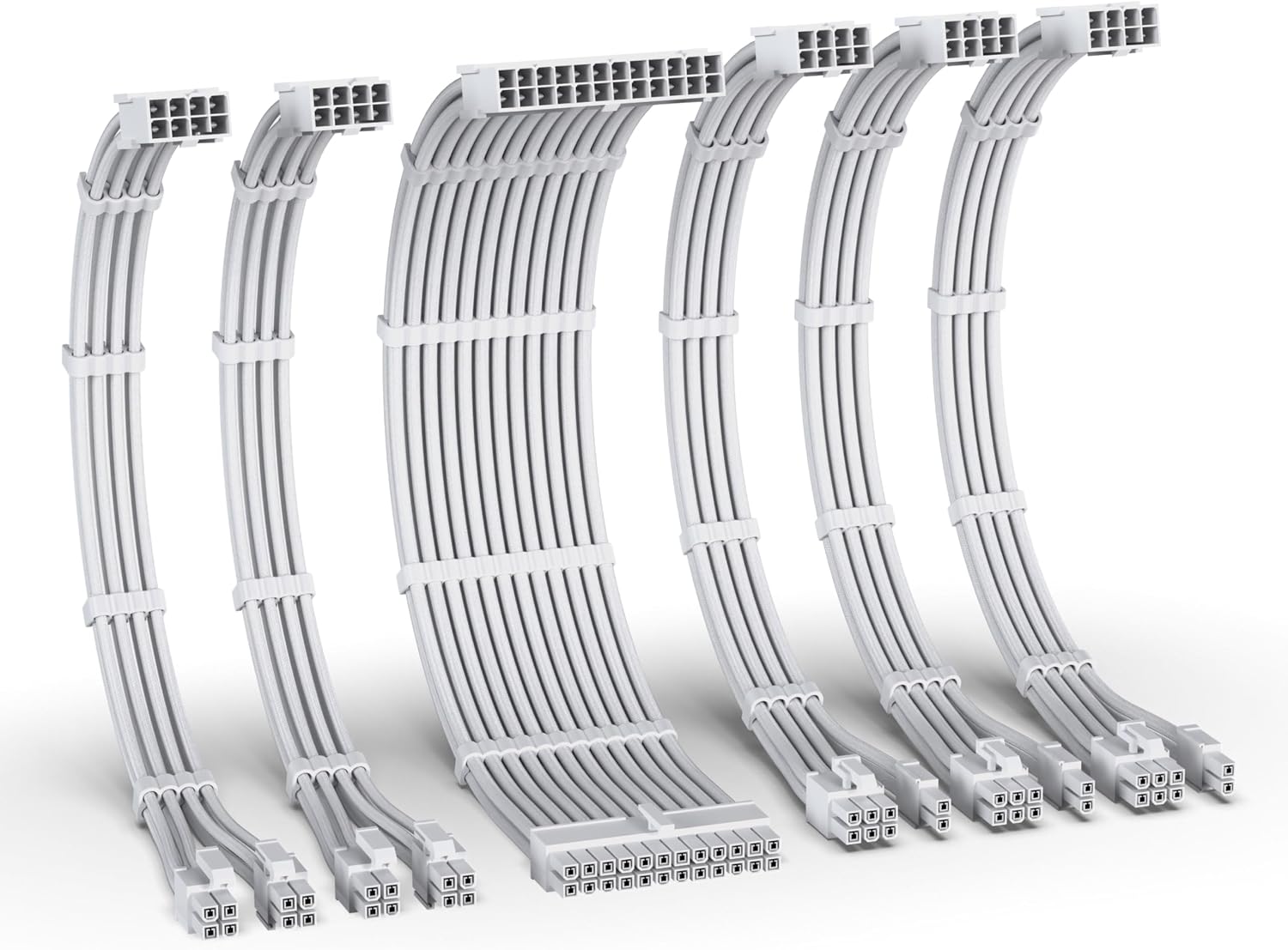 KIT DE EXTENSIÓN DE FUENTE DE PODER EZDIY-FAB 16AWG 300MM 24 PINES 2XEPS 3XPCIE BLANCO - 1