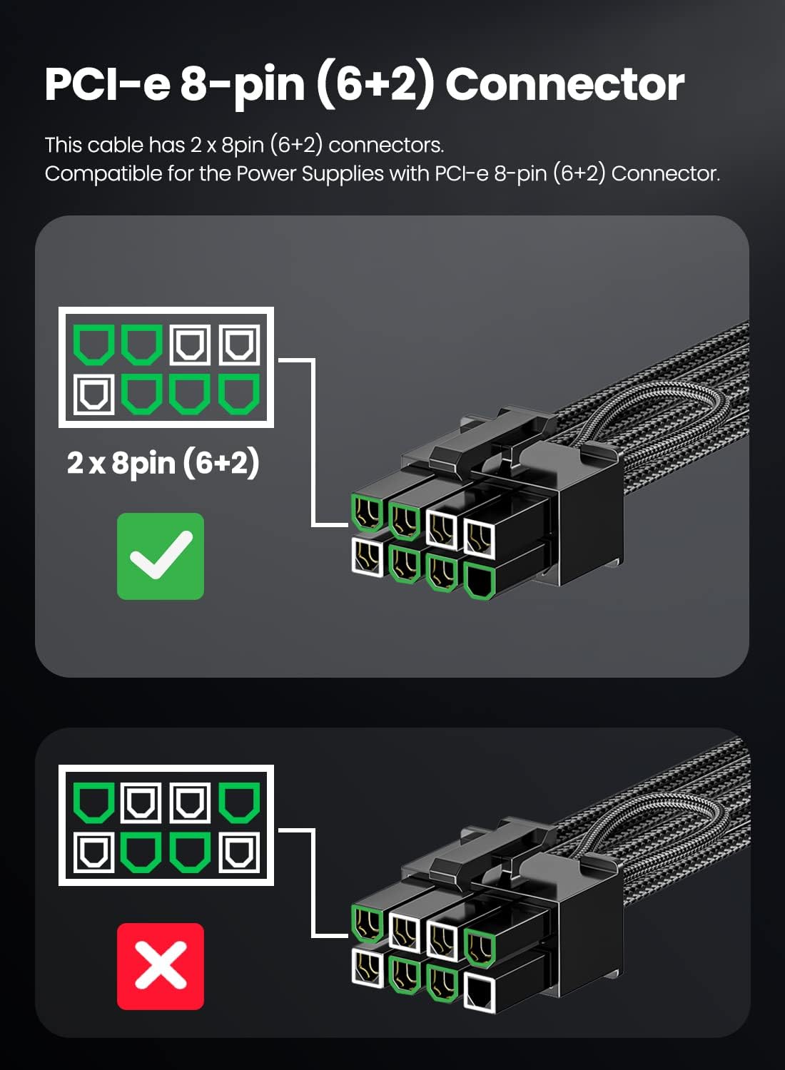 CABLE DE PODER PCIE 5.1 FASGEAR 70CM 16 PINES (12+4) 12VHPWR - 3