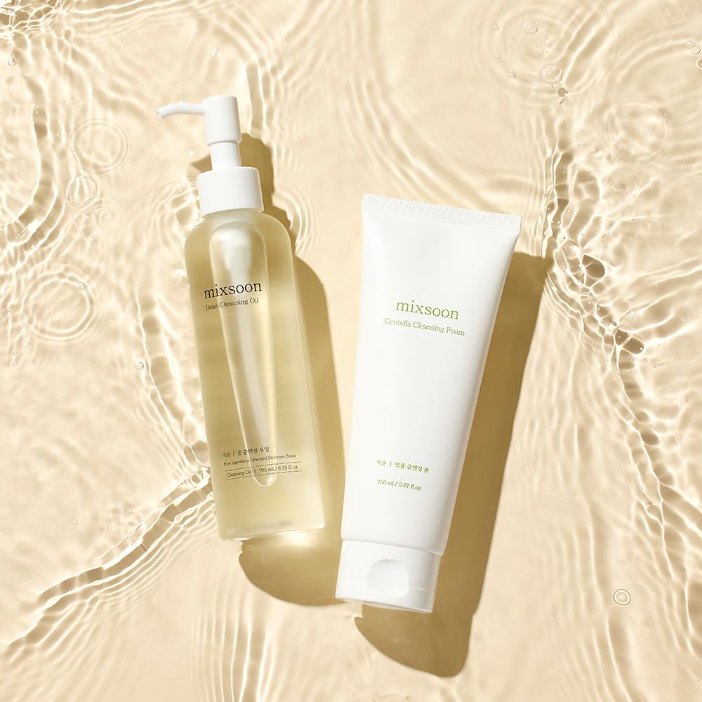 SET DE LIMPIEZA FACIAL MIXSOON DOUBLE CLEANSING CICA FOAM Y BEAN CLEANSING OIL 150ML Y 195ML - 2