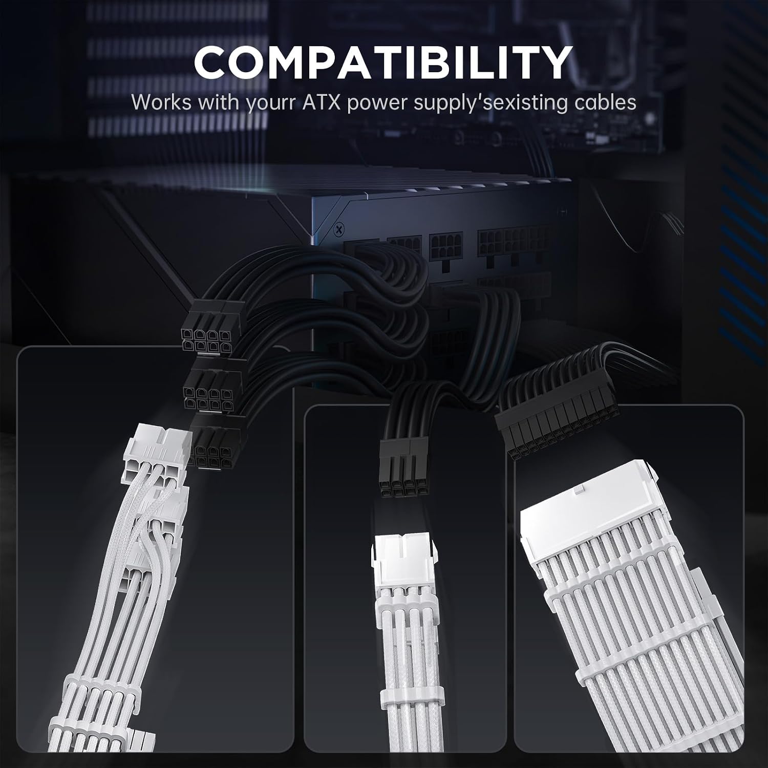 CABLE DE EXTENSIÓN ASIAHORSE 12VHPWR KIT 30 CM 16AWG PCIE 5.0 PARA PSU - 5