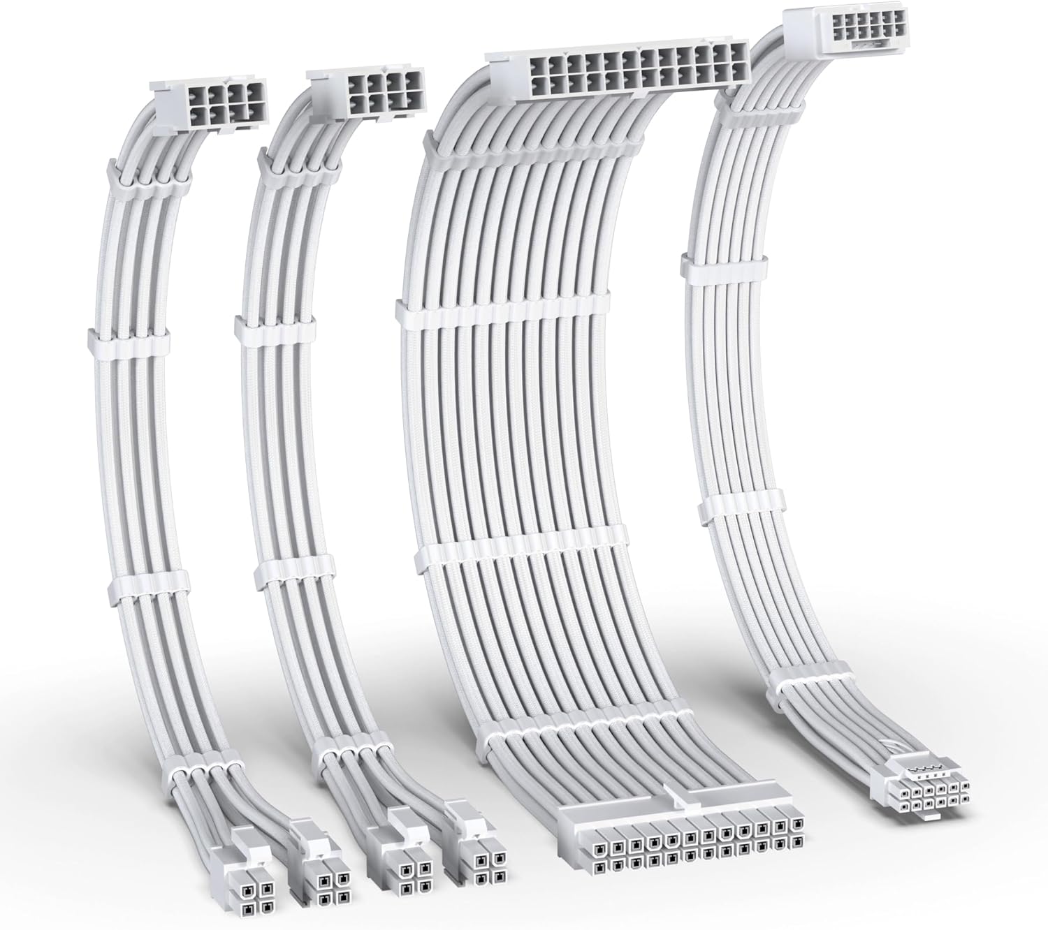 KIT DE EXTENSIÓN DE FUENTE DE PODER EZDIY-FAB 12VHPWR 1X24-PIN/2XEPS/1X12+4 PIN BLANCO - 1