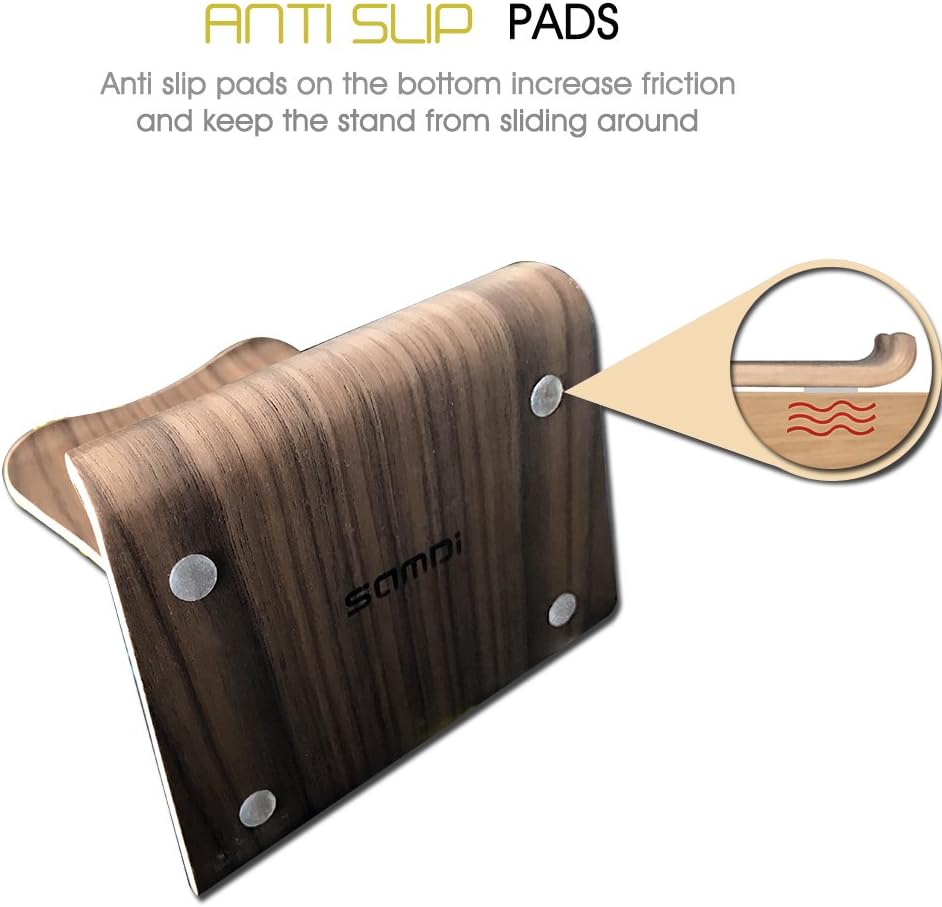 SOPORTE PARA TABLET SAMDI WOOD TABLET STAND NOGAL NEGRO 4-13 PULGADAS - 4