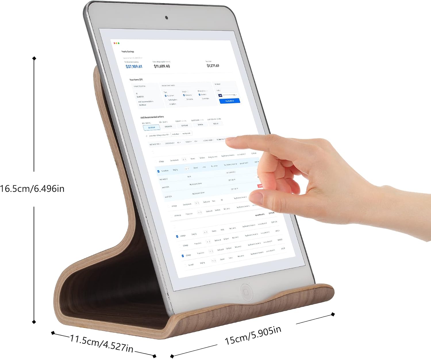 SOPORTE PARA TABLET SAMDI WOOD TABLET STAND NOGAL NEGRO 4-13 PULGADAS - 5