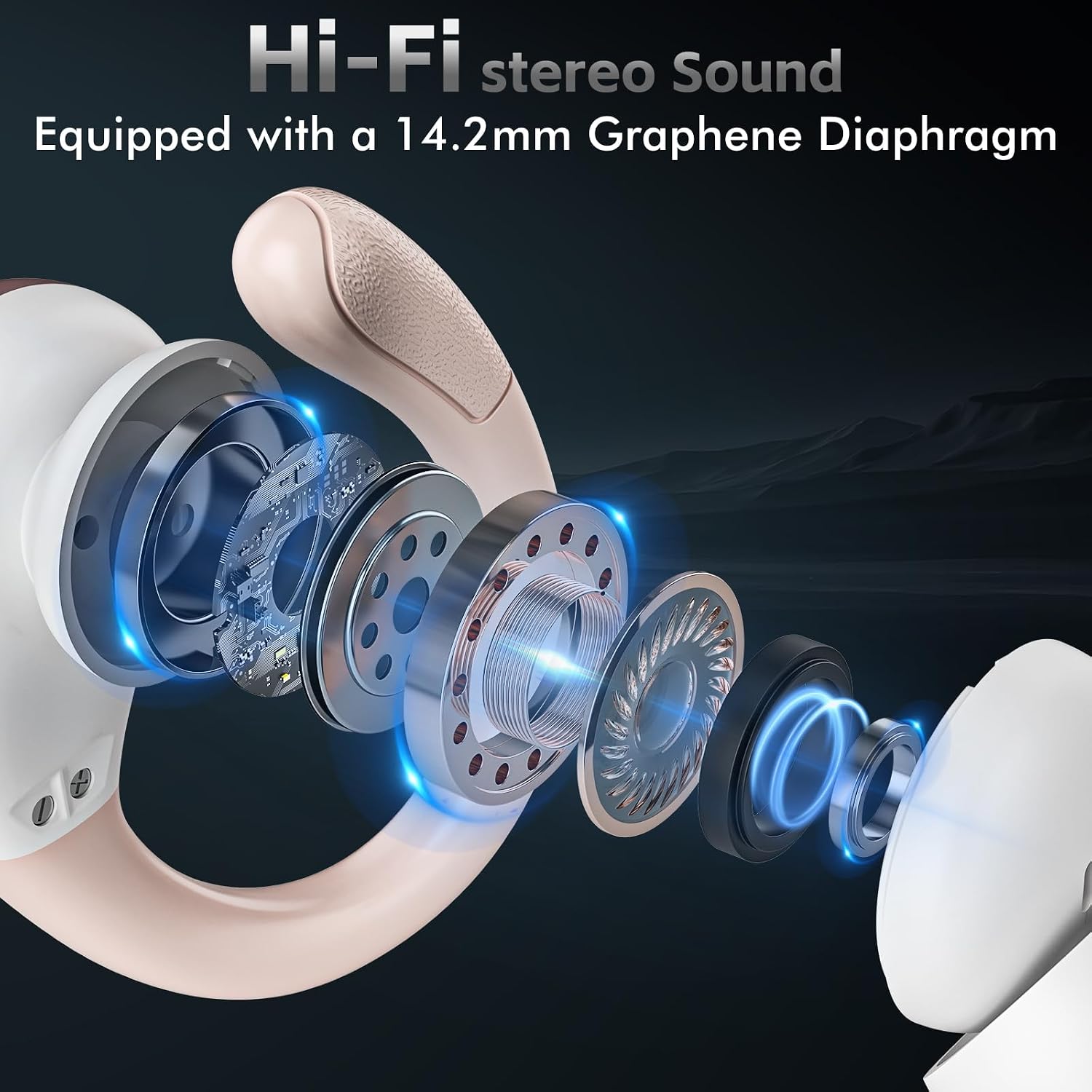 AUDÍFONOS INALÁMBRICOS HAOYUYAN T16 BLUETOOTH 5.3 CHAMPAÑA - 4