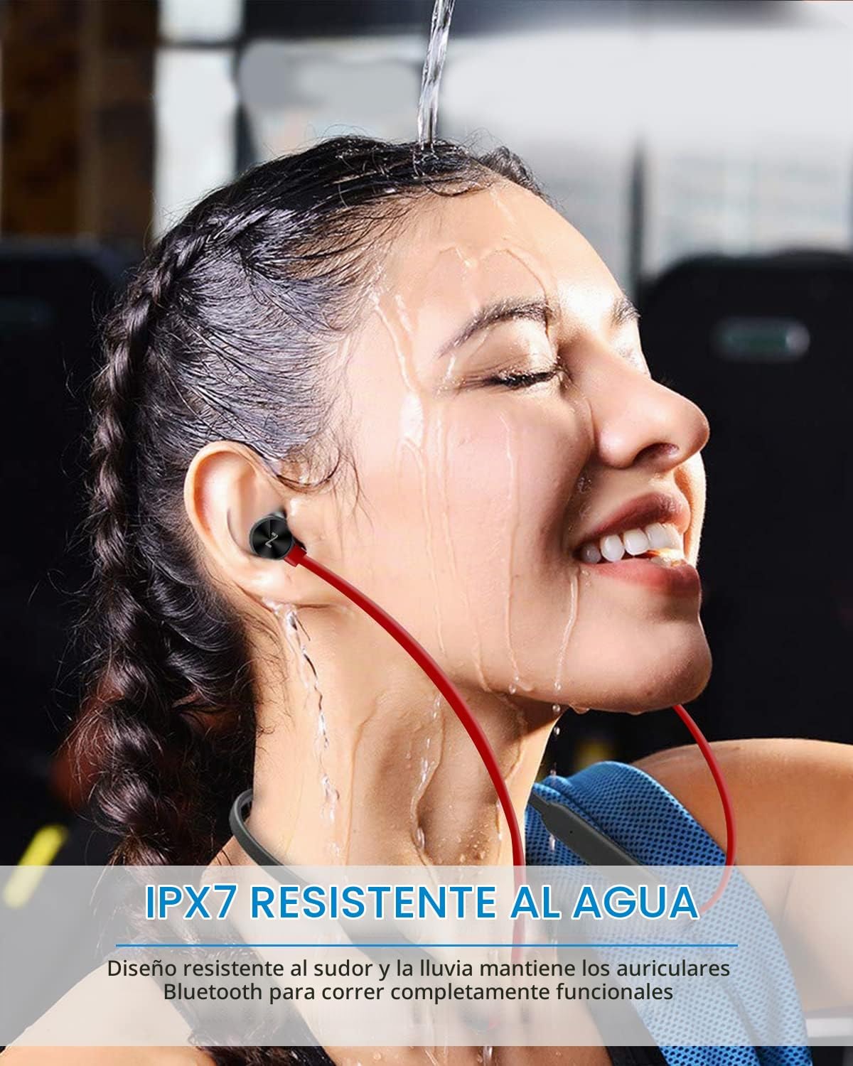 AUDÍFONOS BLUETOOTH NANAMI X1 IN-EAR NECKBAND ROJO - 4