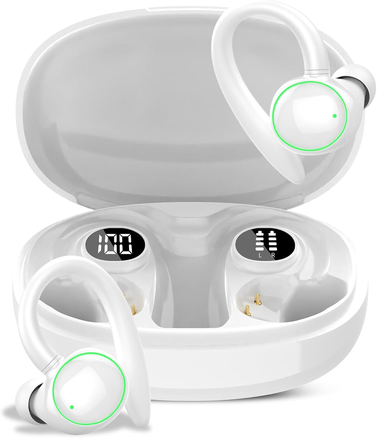 AUDÍFONOS INALÁMBRICOS PEFUPEW C6 BLUETOOTH 5.4 DEPORTIVOS NEGROS - 1