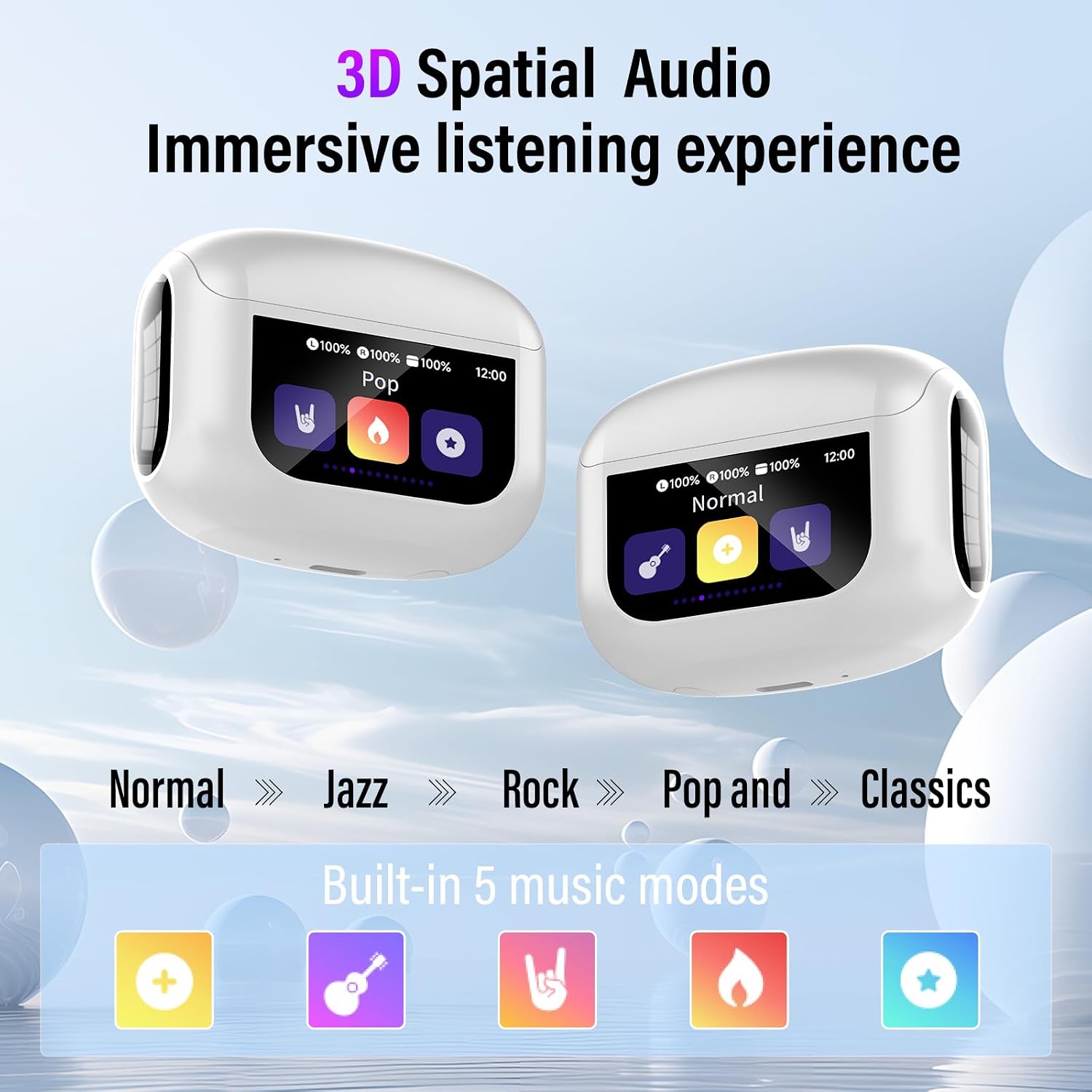 AUDÍFONOS IN-EAR THUNELEC U9 TRUE WIRELESS CON CANCELACIÓN ACTIVA DE RUIDO Y PANTALLA TÁCTIL - 5
