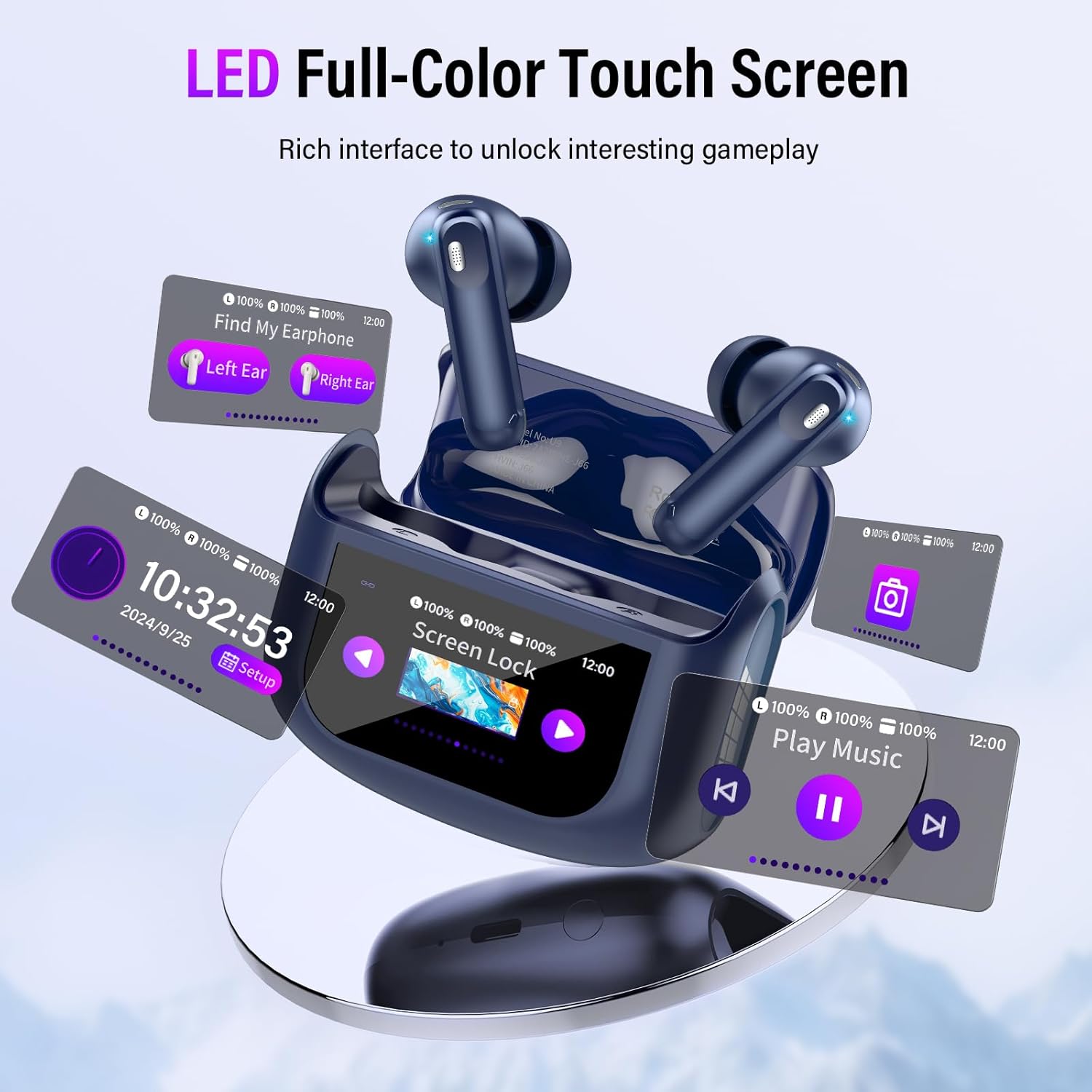 AUDÍFONOS IN-EAR THUNELEC U9 TRUE WIRELESS CON CANCELACIÓN ACTIVA DE RUIDO Y PANTALLA TÁCTIL - 4