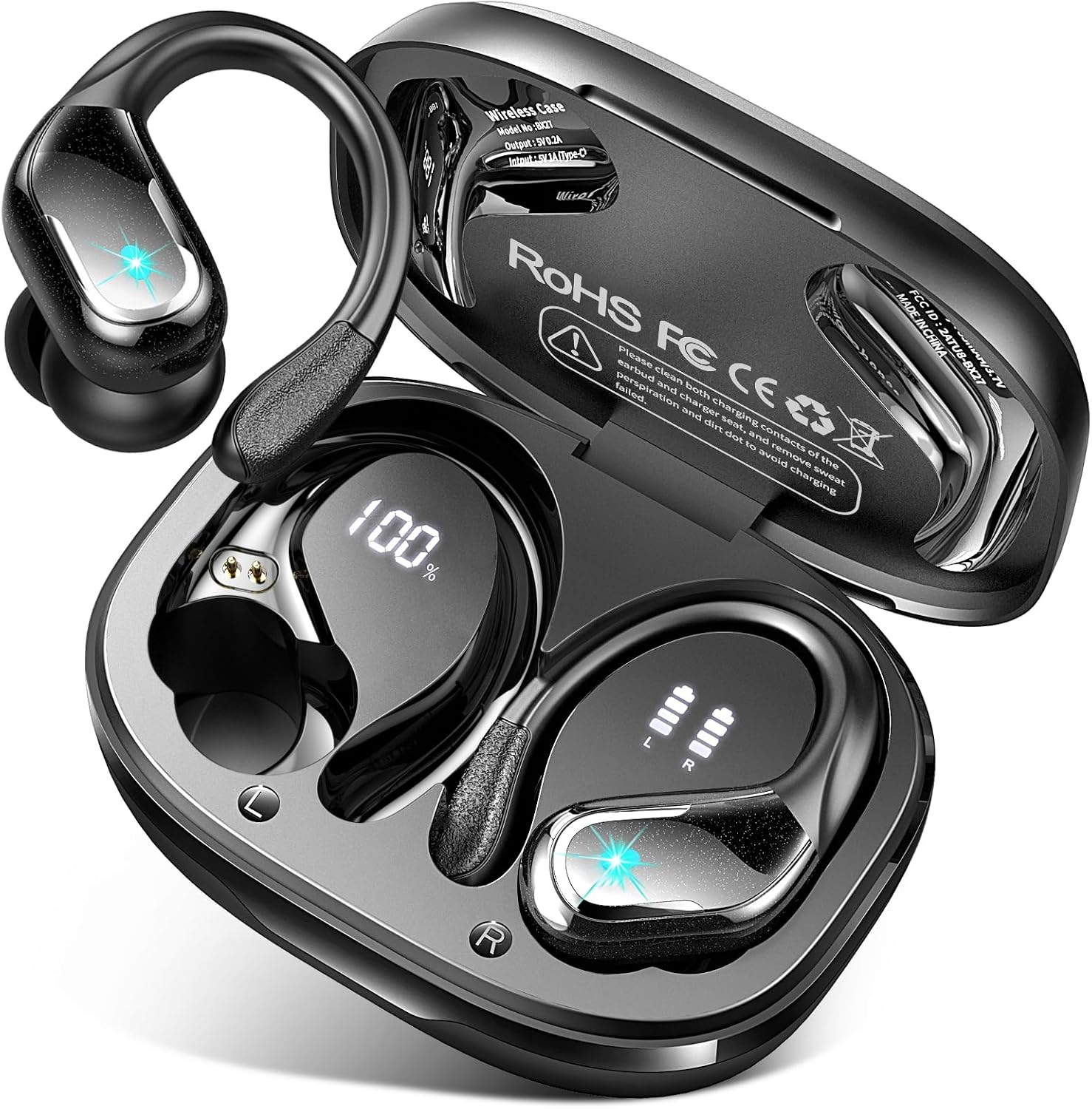 AUDÍFONOS INALÁMBRICOS LTINIST BLUETOOTH 5.4 IPX7 CON CANCELACIÓN DE RUIDO Y GANCHO PARA DEPORTE - 1