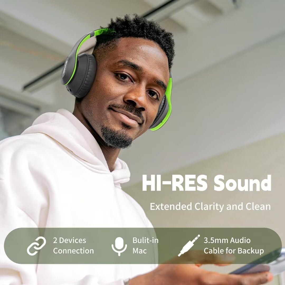 AUDÍFONOS INALÁMBRICOS BLUETOOTH GLYNZAK V6.0 OVER EAR HIFI STEREO CON MICRÓFONO - 2