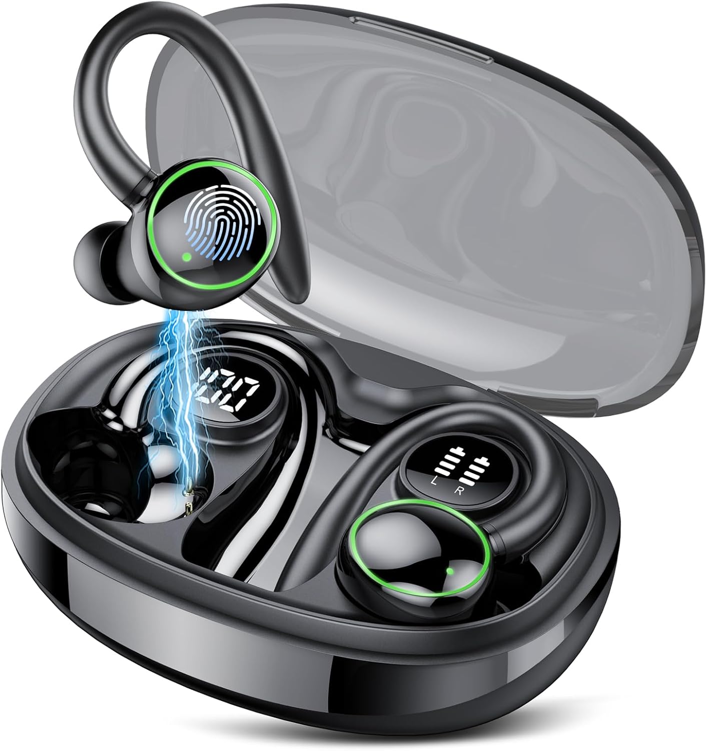 AUDÍFONOS INALÁMBRICOS PEFUPEW BLUETOOTH 5.4 SPORT CON MICRÓFONO ENC Y DISEÑO OVER EAR - 1