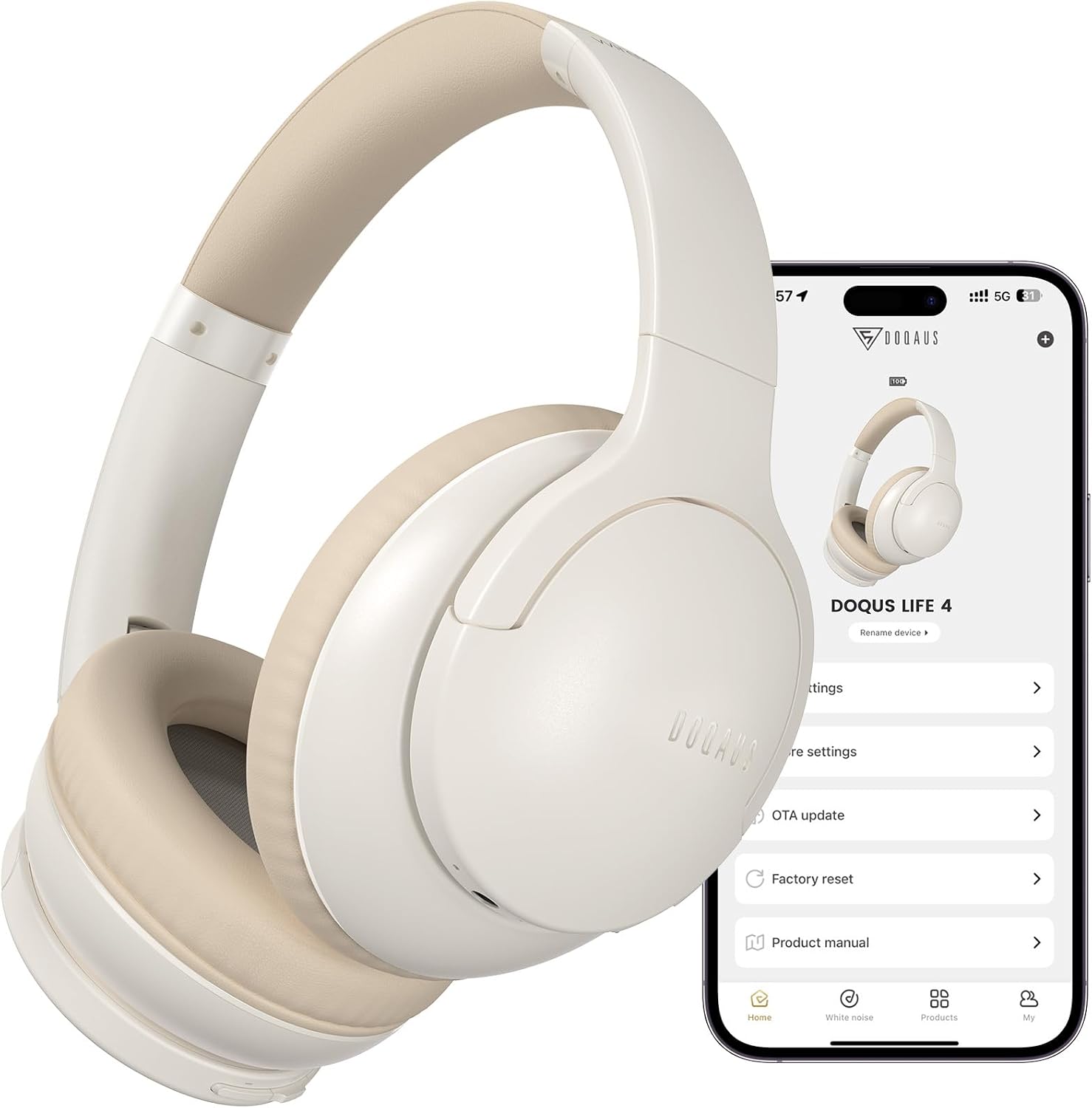 AUDÍFONOS BLUETOOTH OVER EAR DOQAUS CON CONTROL POR APP - 1