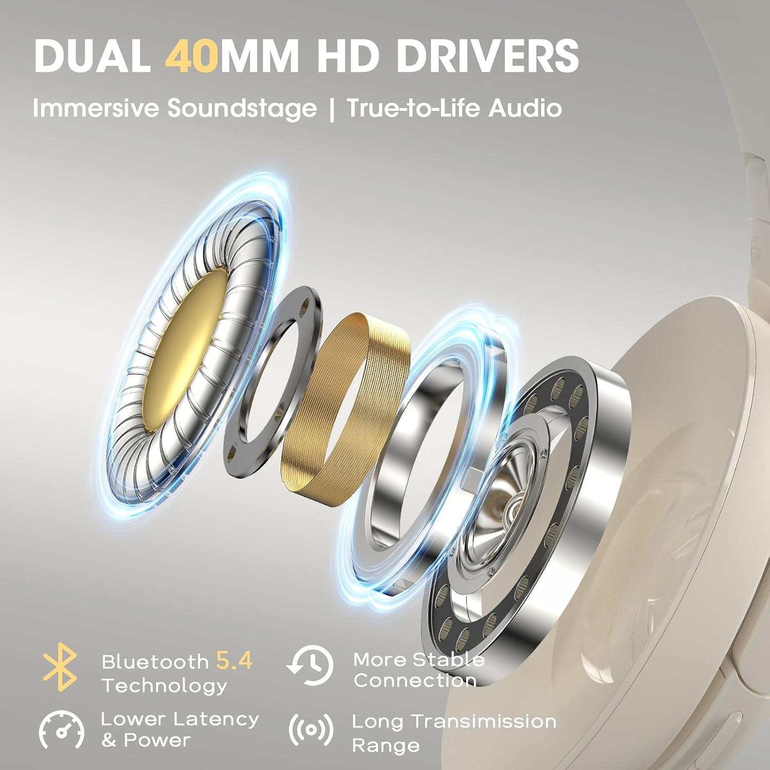 AUDÍFONOS BLUETOOTH OVER EAR DOQAUS CON CONTROL POR APP - 4