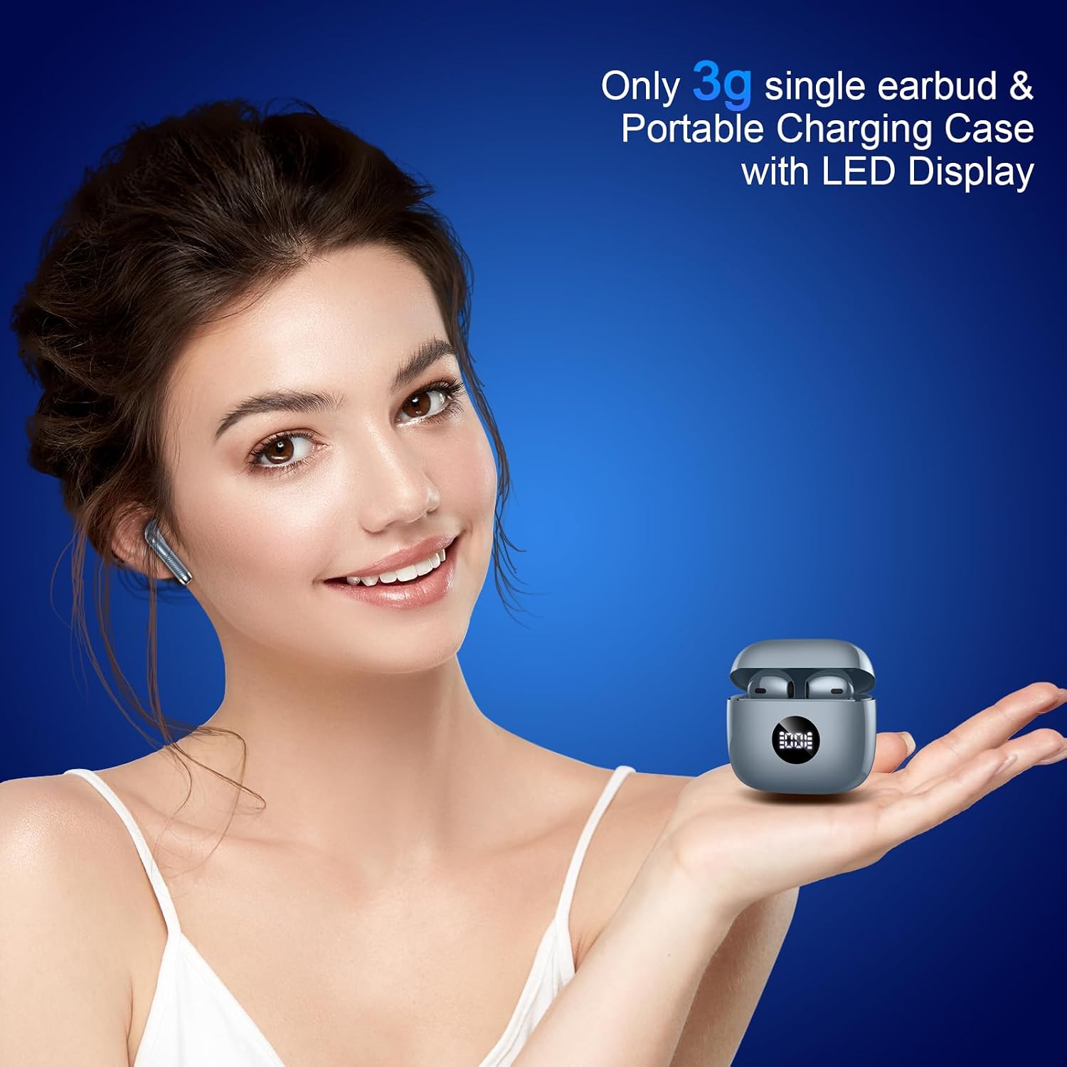 AUDÍFONOS TRUE WIRELESS JXREV J53 BLUETOOTH 5.4 CON CANCELACIÓN DE RUIDO Y ESTUCHE CON PANTALLA LED - 5