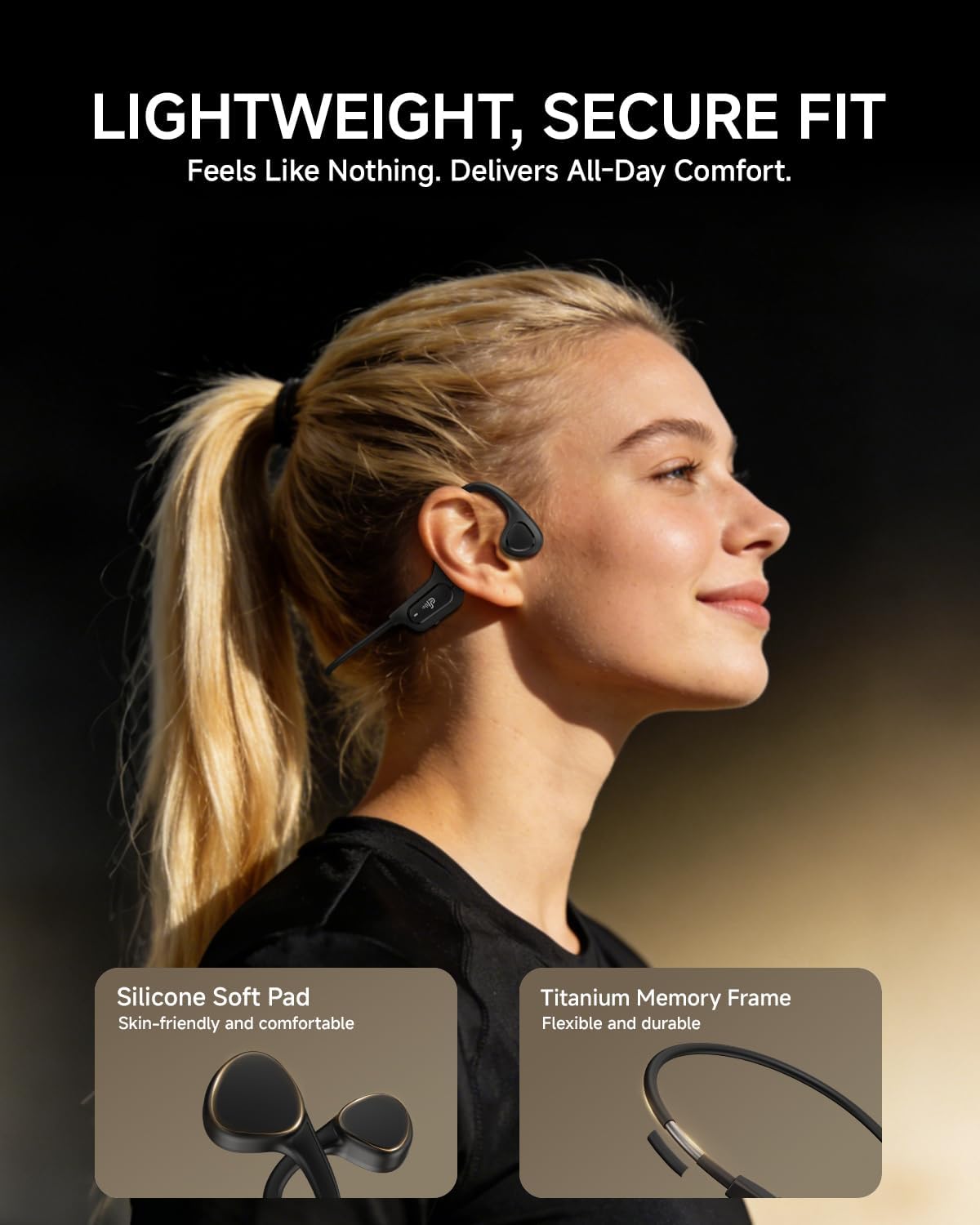 AUDÍFONOS PSIER 2026 BONE CONDUCTION BLUETOOTH ABIERTOS PARA RUNNING - 4