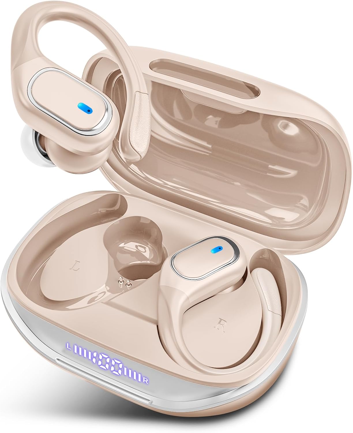 AUDÍFONOS INALÁMBRICOS HAOYUYAN T16 BLUETOOTH SPORT 80 HORAS BLANCO AVENA - 1