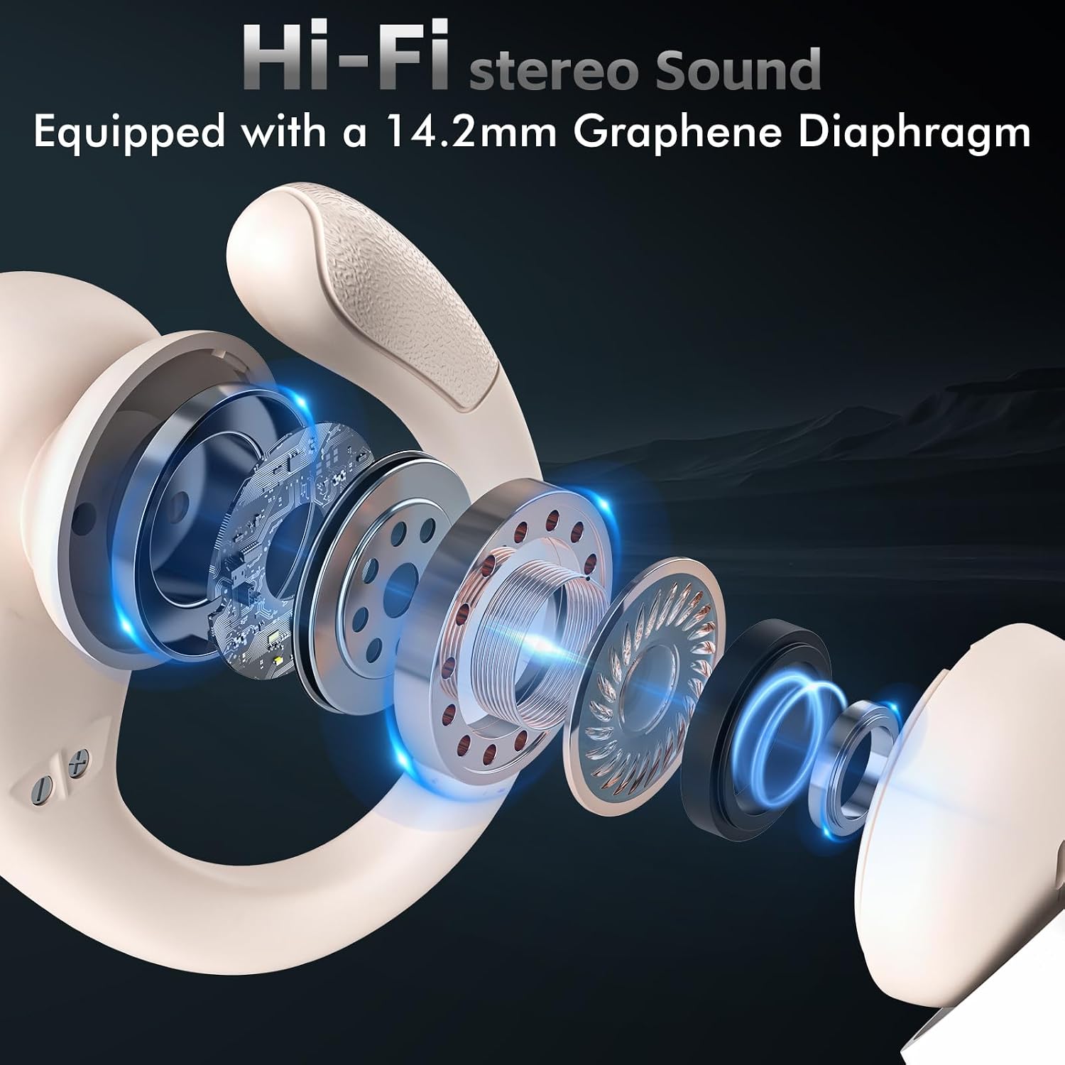 AUDÍFONOS INALÁMBRICOS HAOYUYAN T16 BLUETOOTH SPORT 80 HORAS BLANCO AVENA - 4